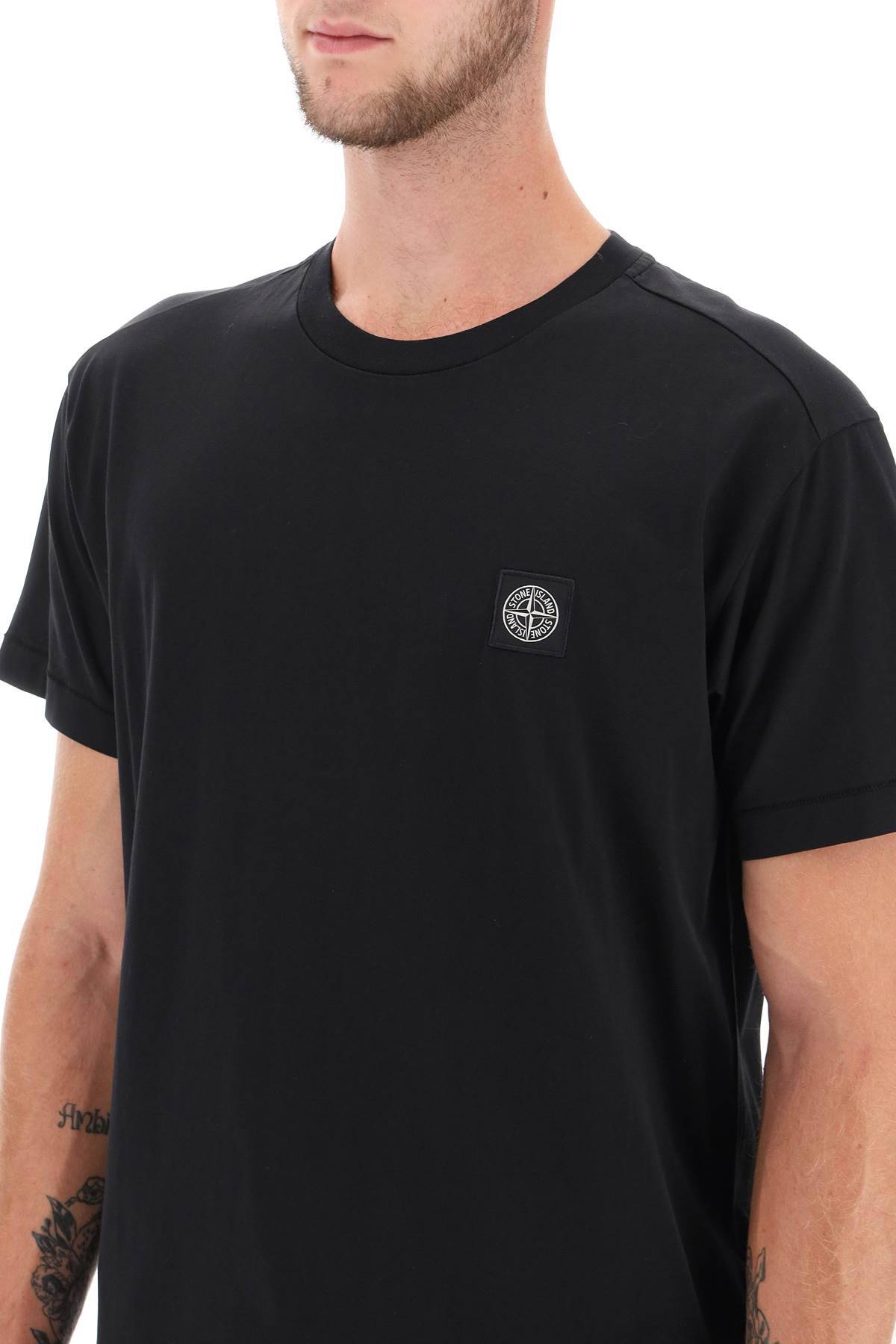 Shop Stone Island Logo Patch T-shirt In Black