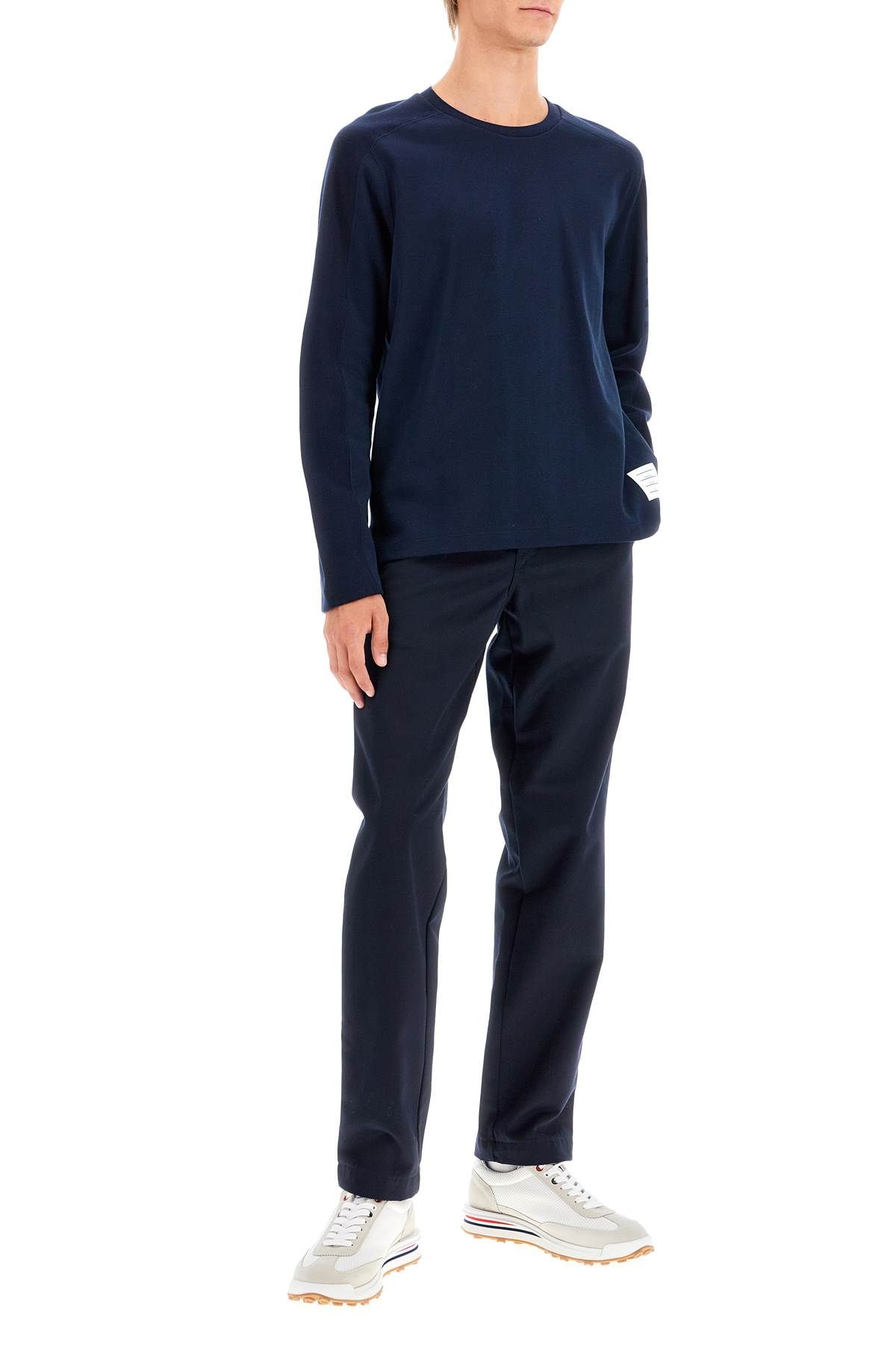 Shop Thom Browne Long-sleeved 4-bar In Blue