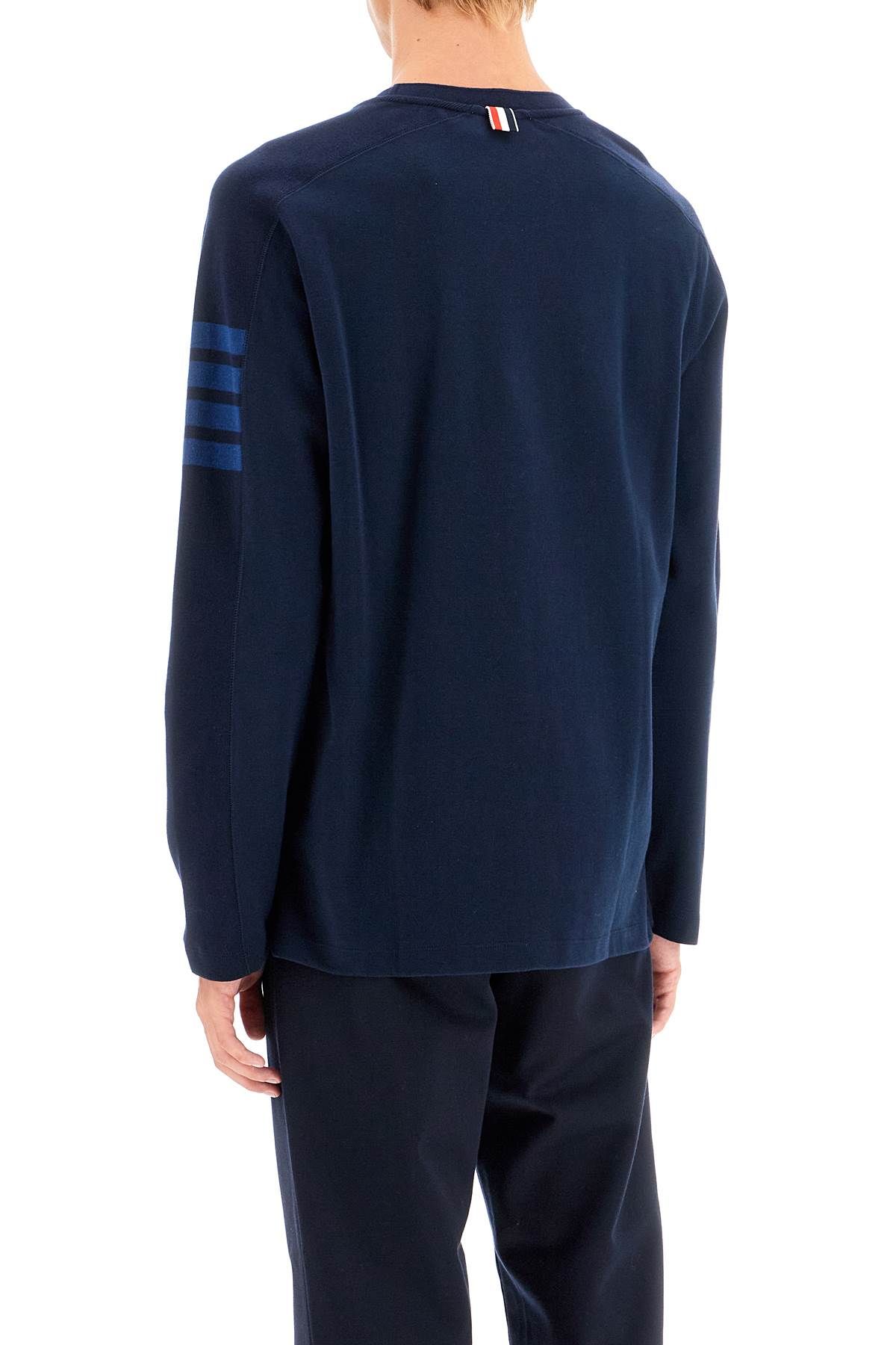 Shop Thom Browne Long-sleeved 4-bar In Blue