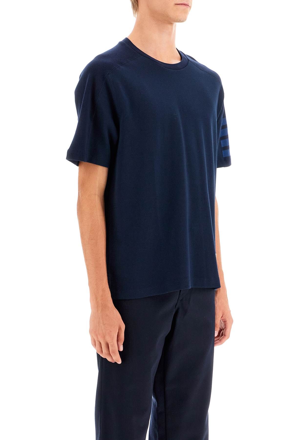 Shop Thom Browne Round Neck 4-st In Blue