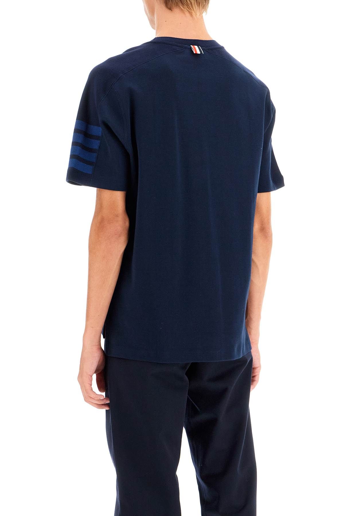 Shop Thom Browne Round Neck 4-st In Blue