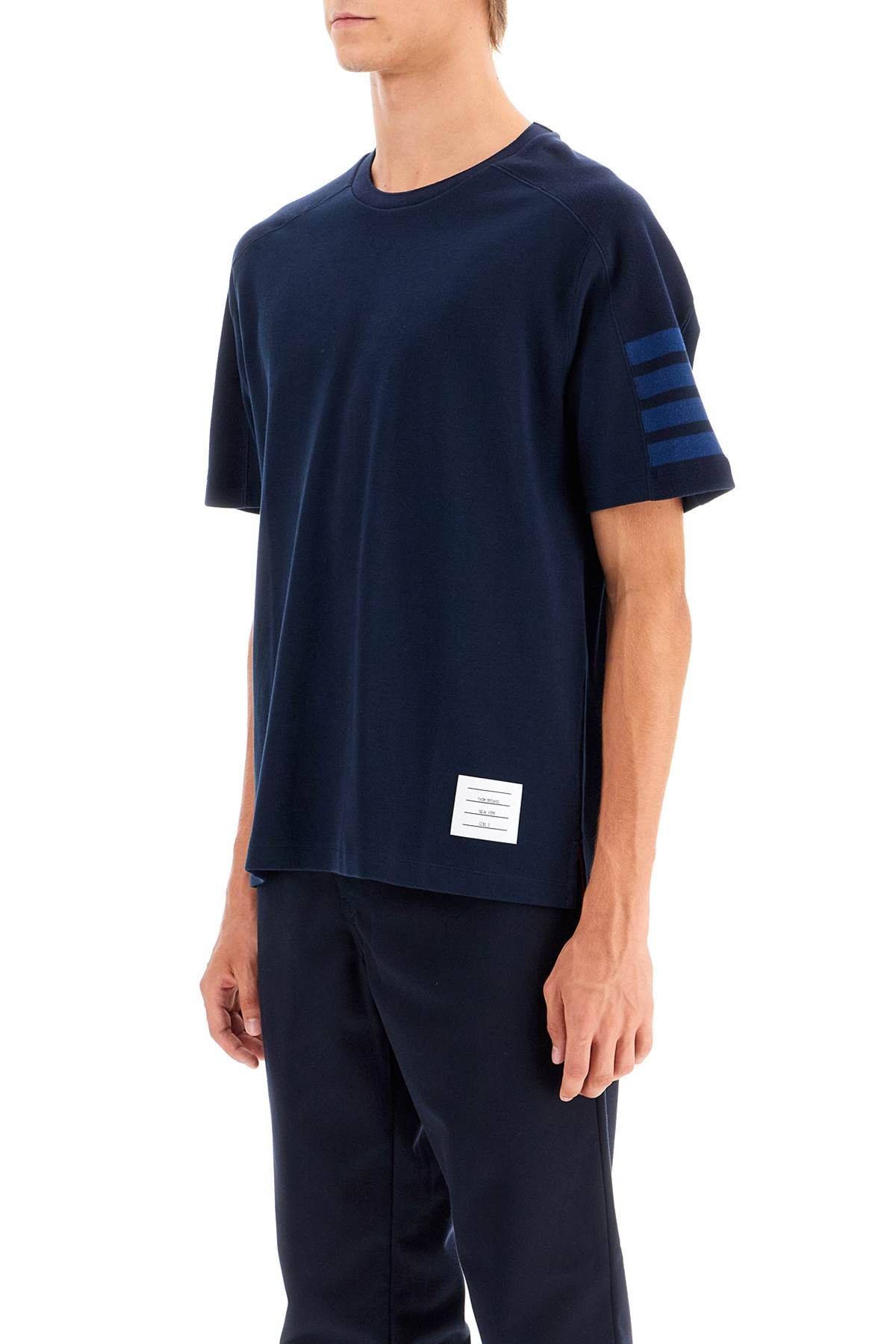 Shop Thom Browne Round Neck 4-st In Blue