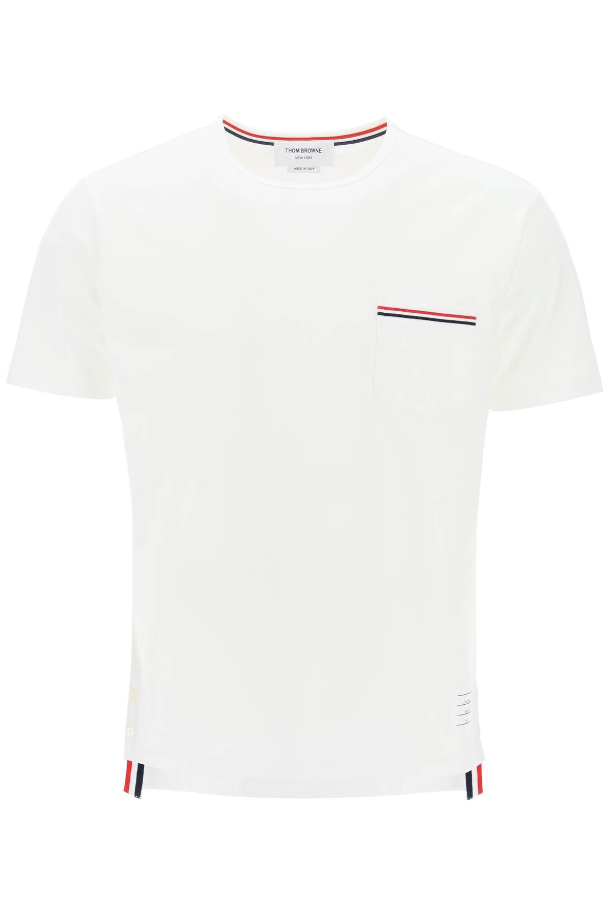 Shop Thom Browne Rwb Pocket T-shirt In White