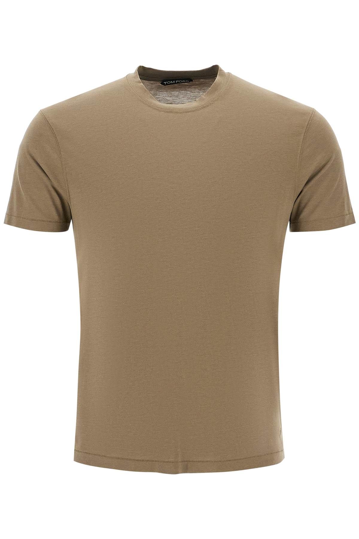 Shop Tom Ford Cottono And Lyocell T-shirt In Khaki