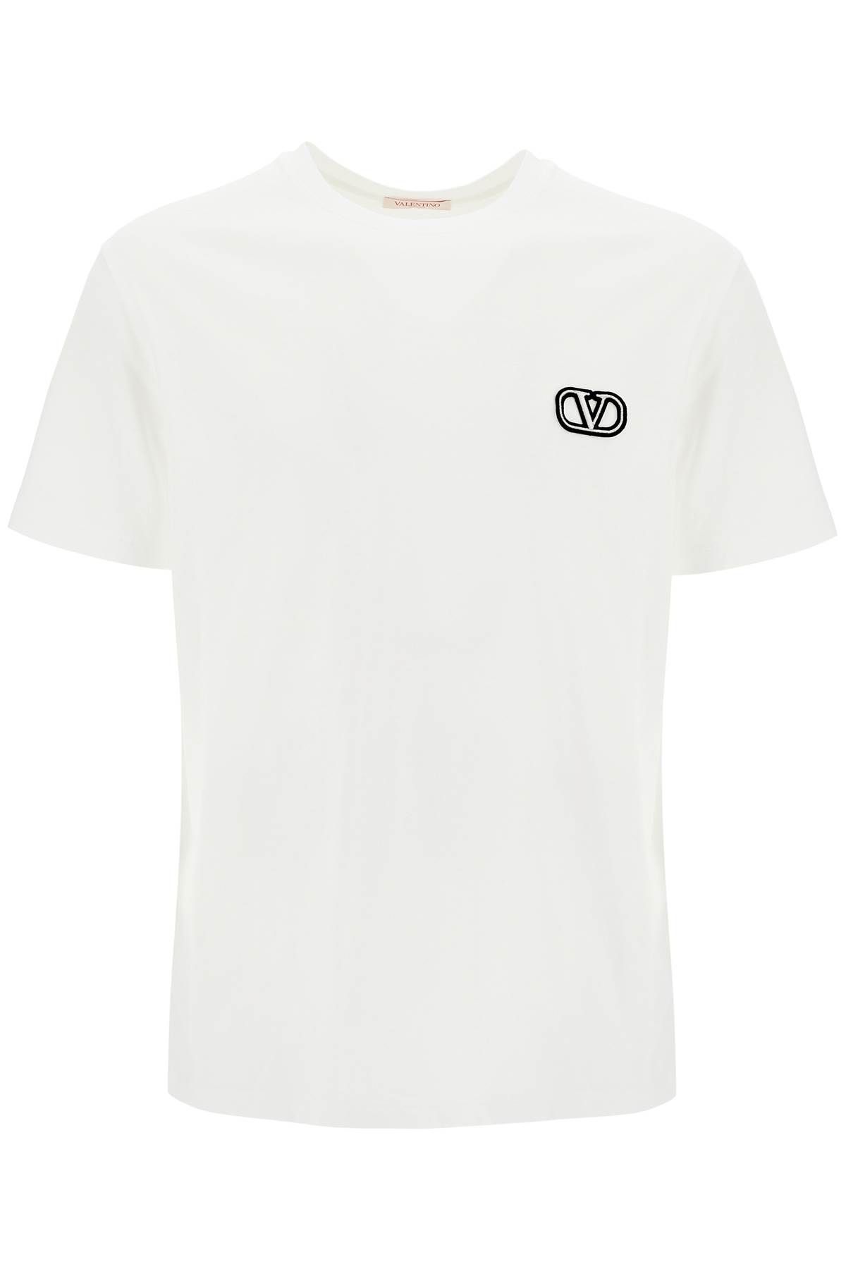 Shop Valentino T-shirt With Vlogo Signature Patch In White