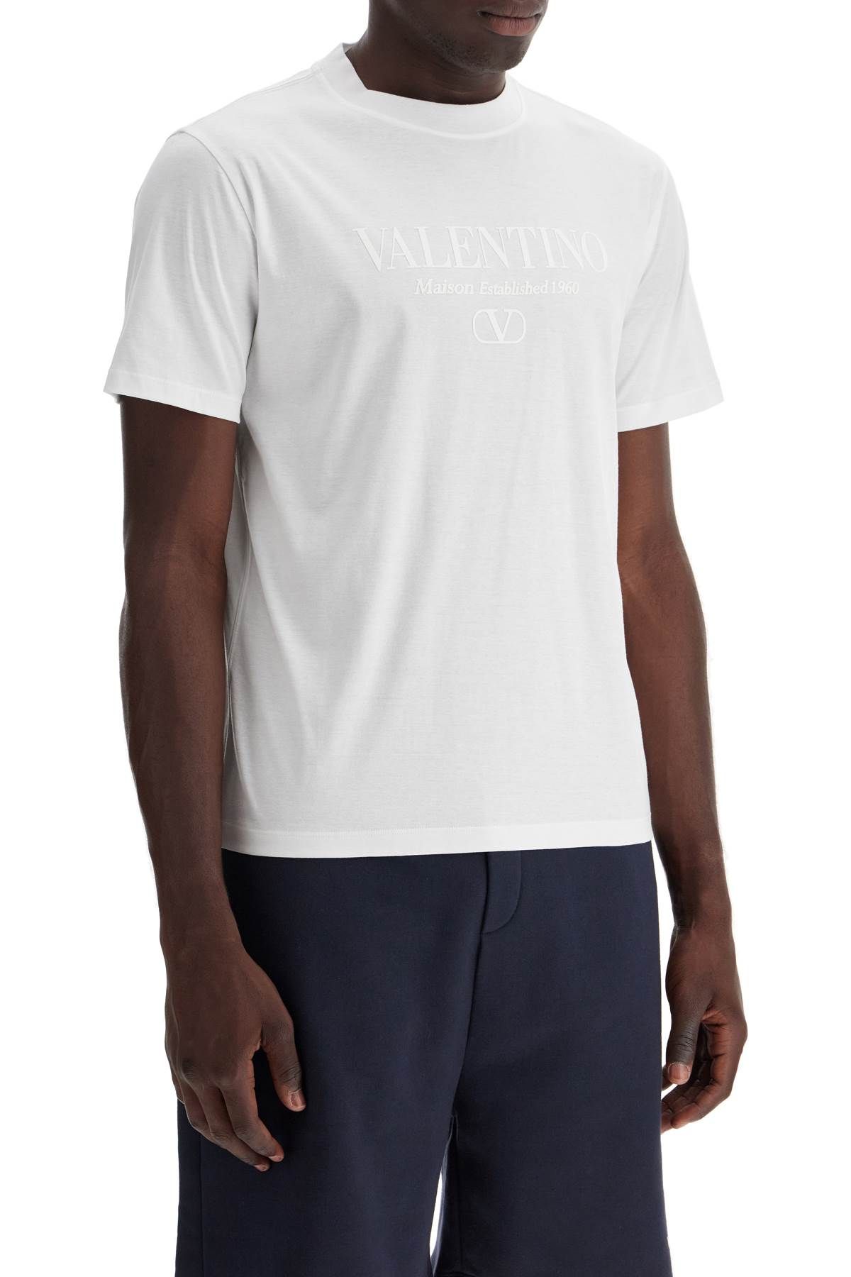 Shop Valentino T-shirt With Logo Print In White