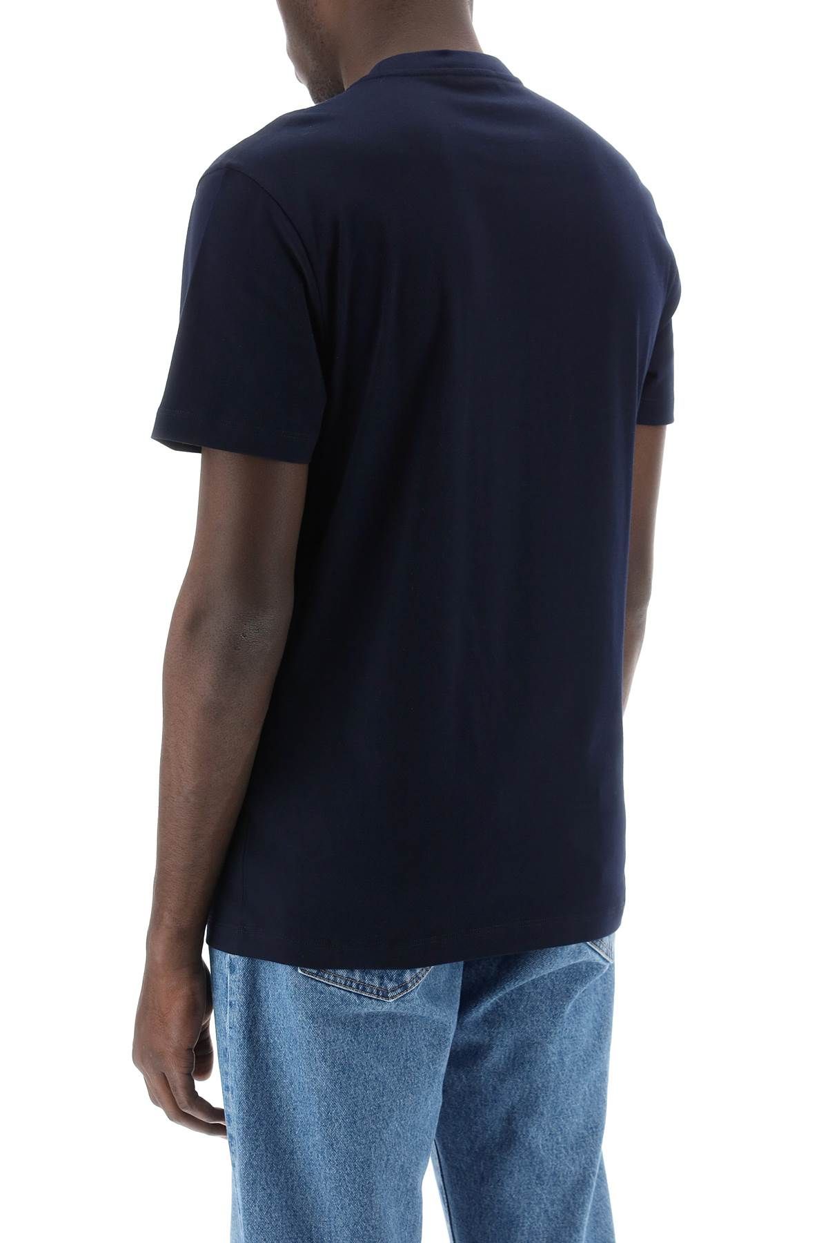 Shop Versace Embroidered Logo T-shirt In Blue