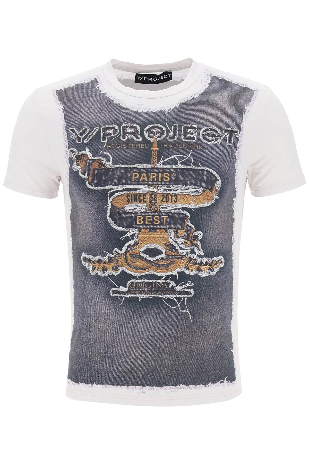 Shop Y/project Trompe L'oeil T-shirt In White,blue