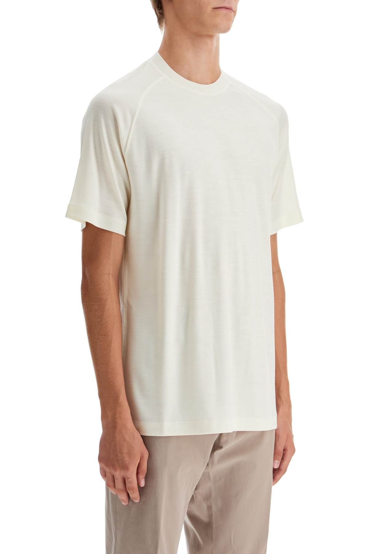 Shop Zegna Wool Jersey T-shirt For Men In White