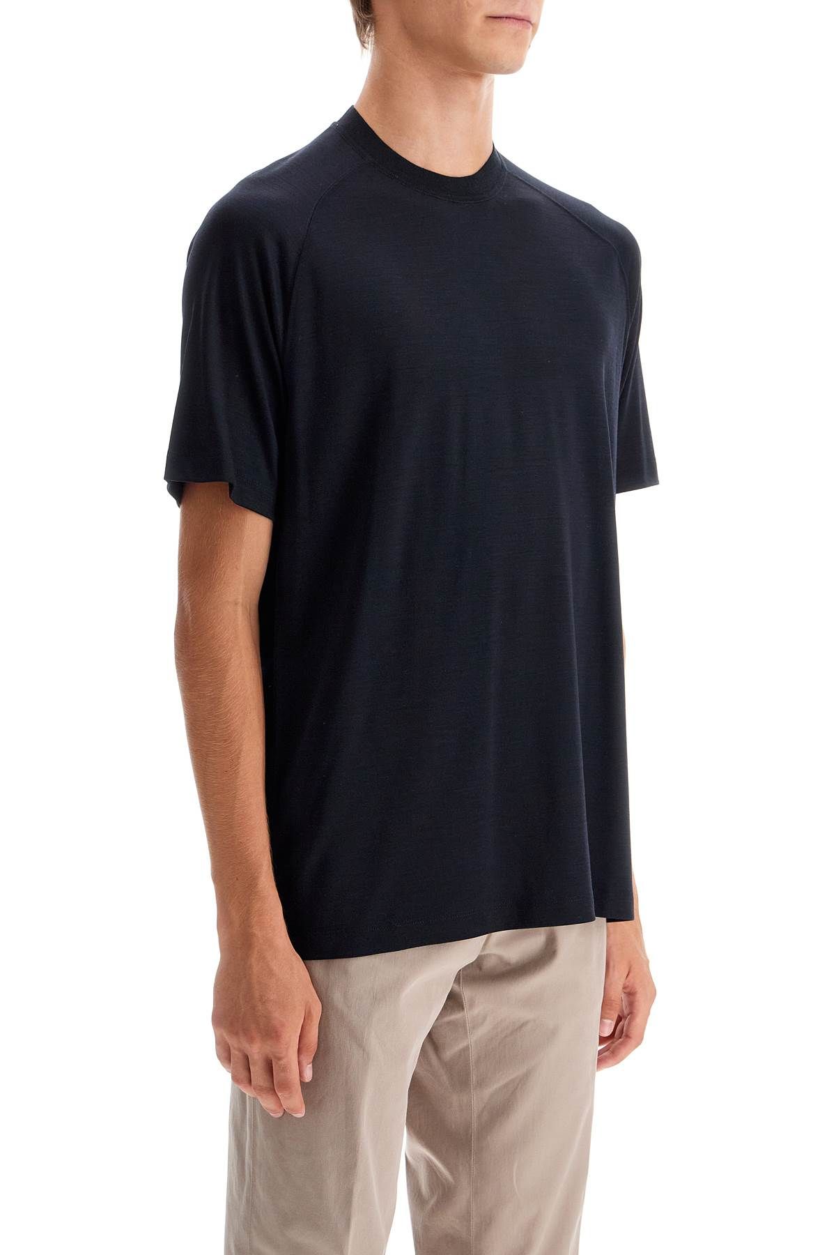 Shop Zegna Wool Jersey T-shirt For Men In Blue