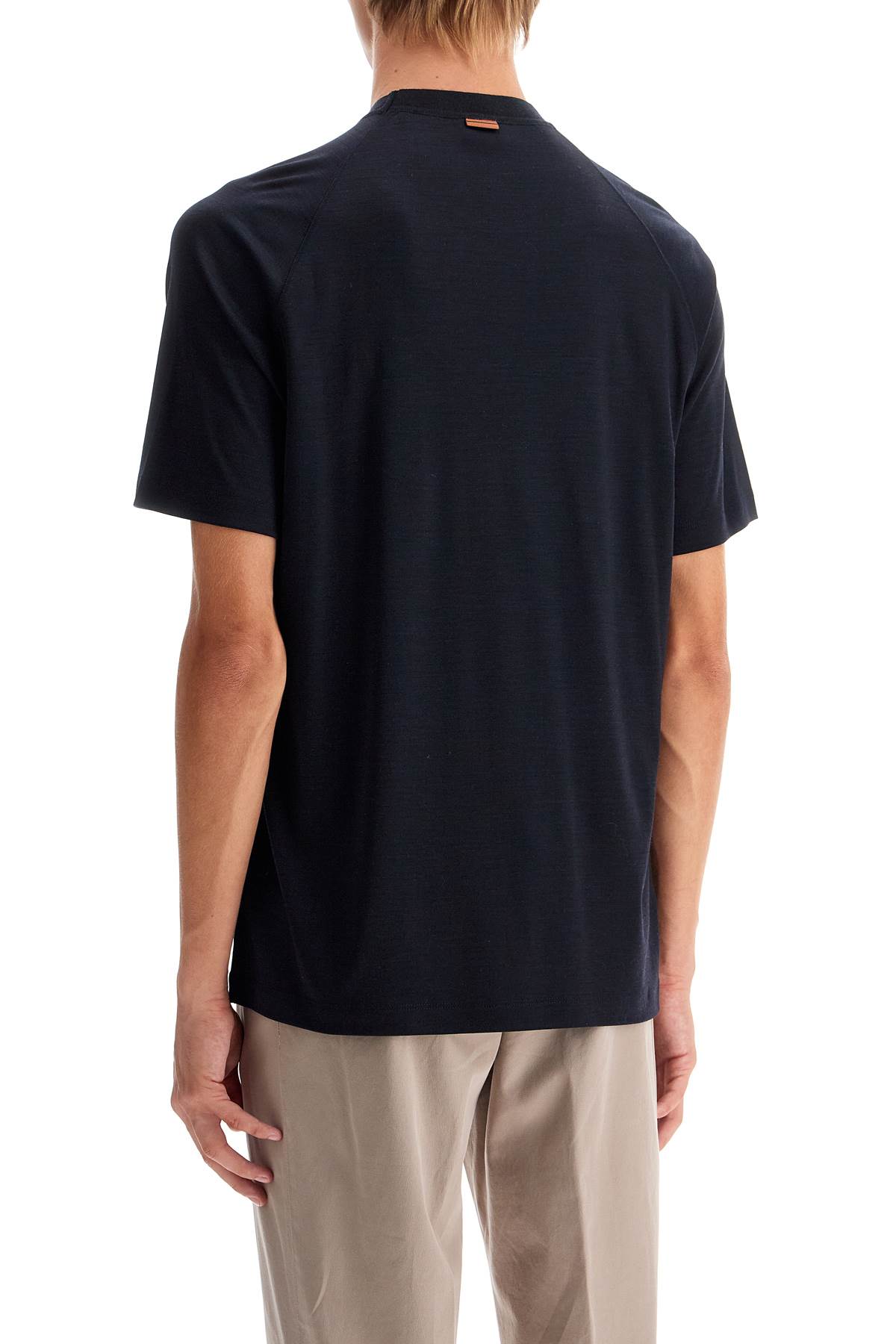 Shop Zegna Wool Jersey T-shirt For Men In Blue