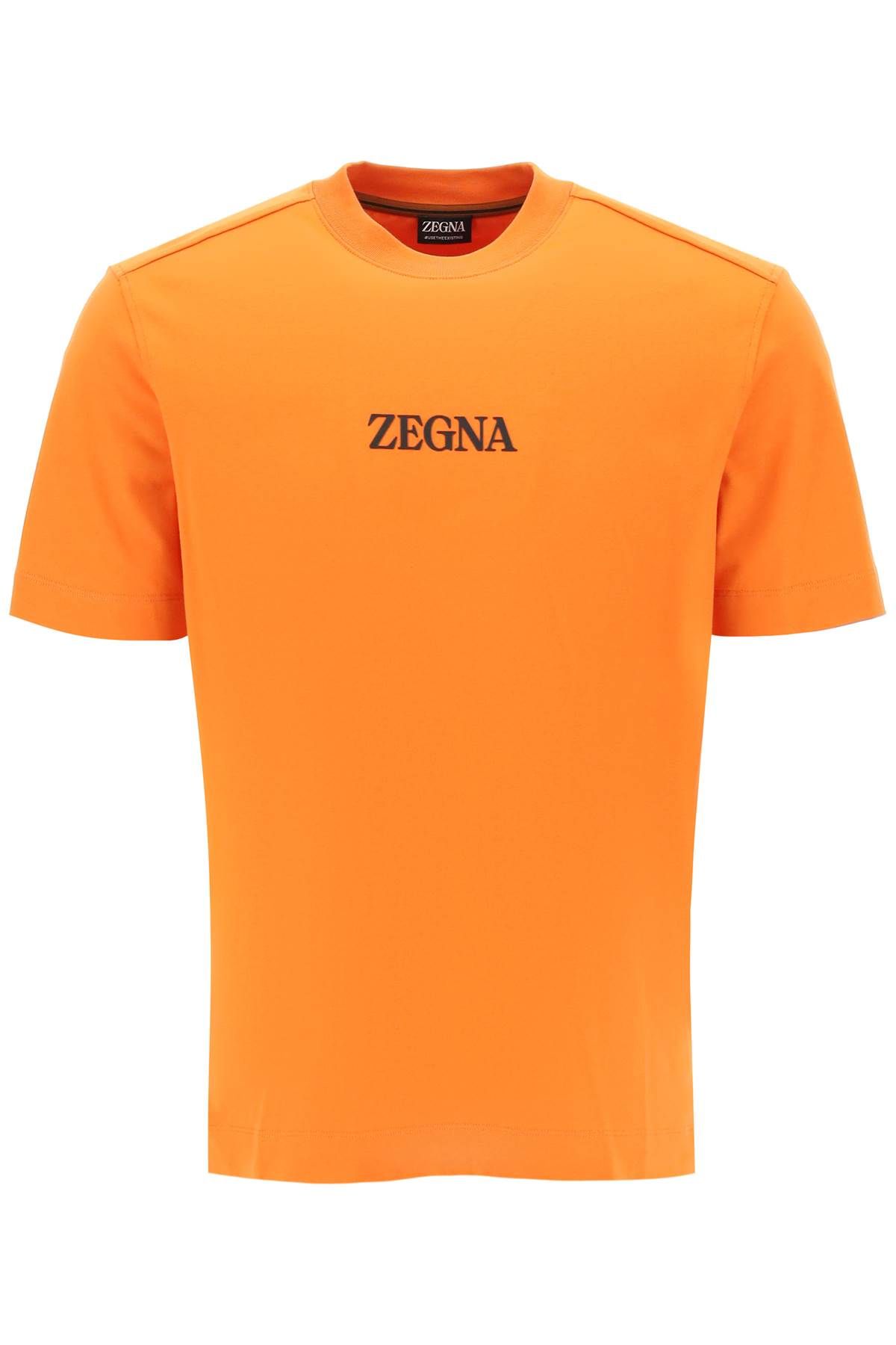 Shop Zegna Crewneck T-shirt In Orange