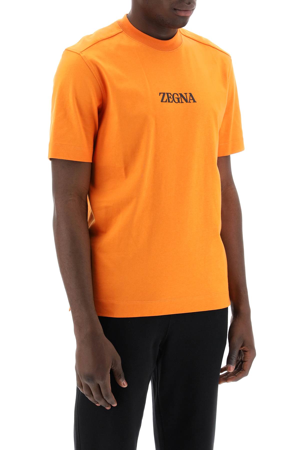 Shop Zegna Crewneck T-shirt In Orange