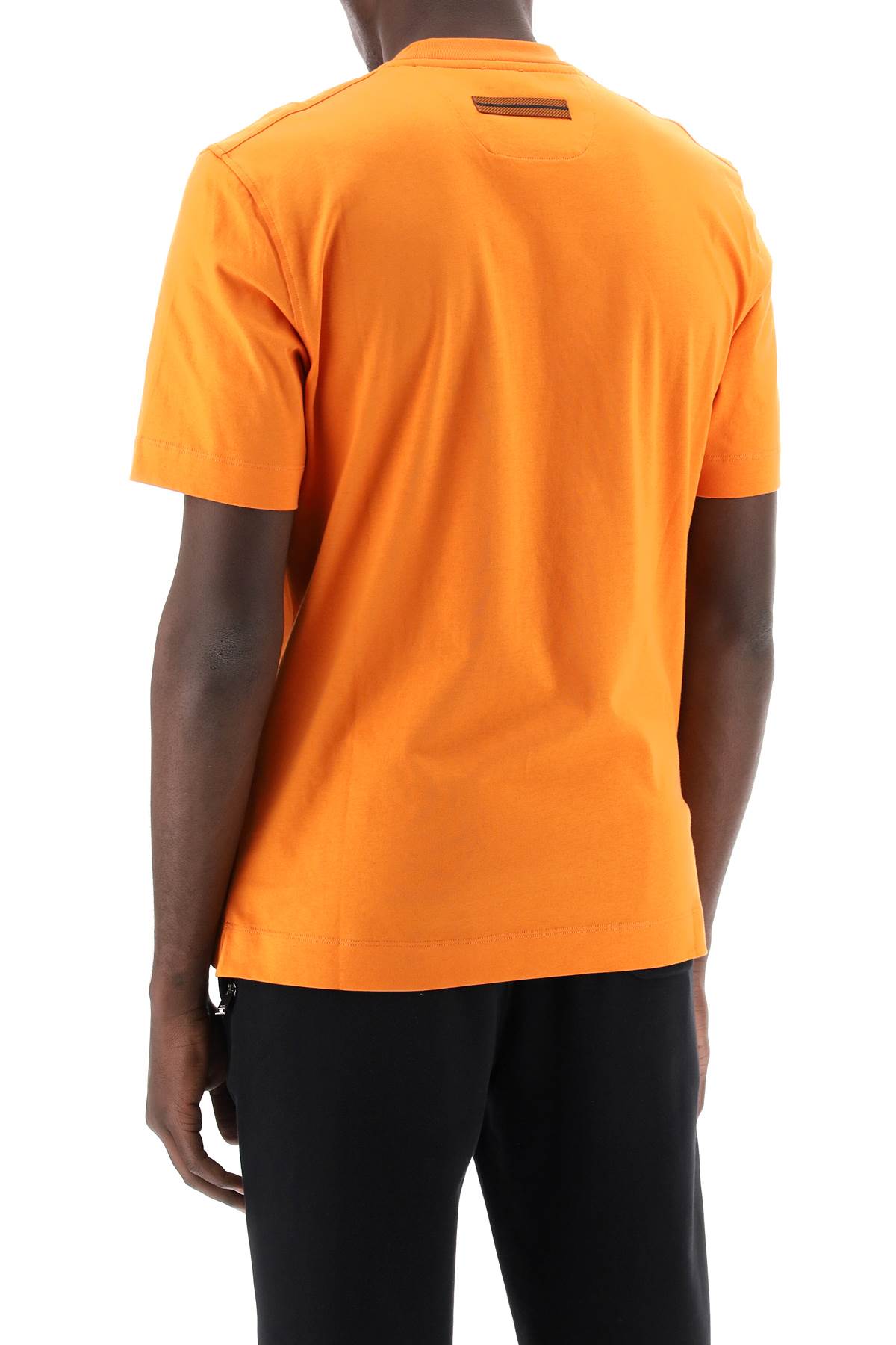 Shop Zegna Crewneck T-shirt In Orange