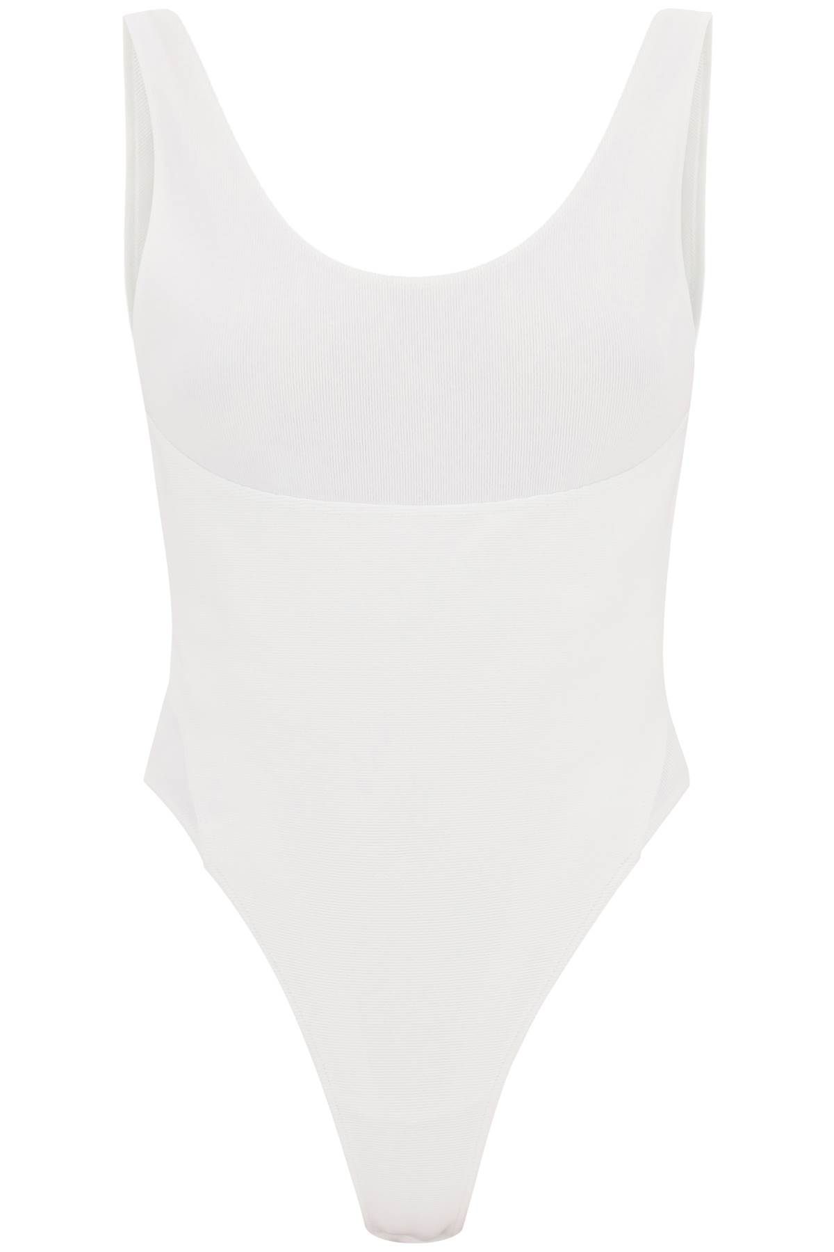 Shop Alaïa Layered-effect Sleeveless Bodysuit In White