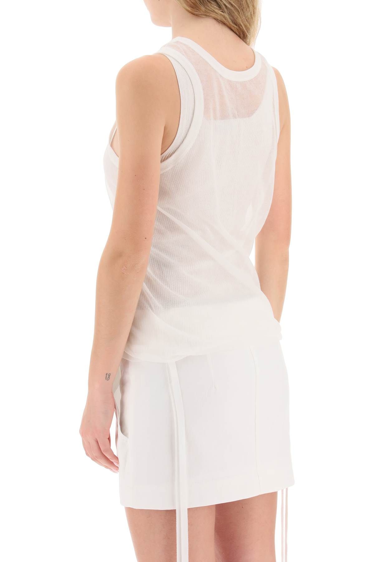 Shop Ann Demeulemeester 'herlinde' Double-layer Tank Top In White