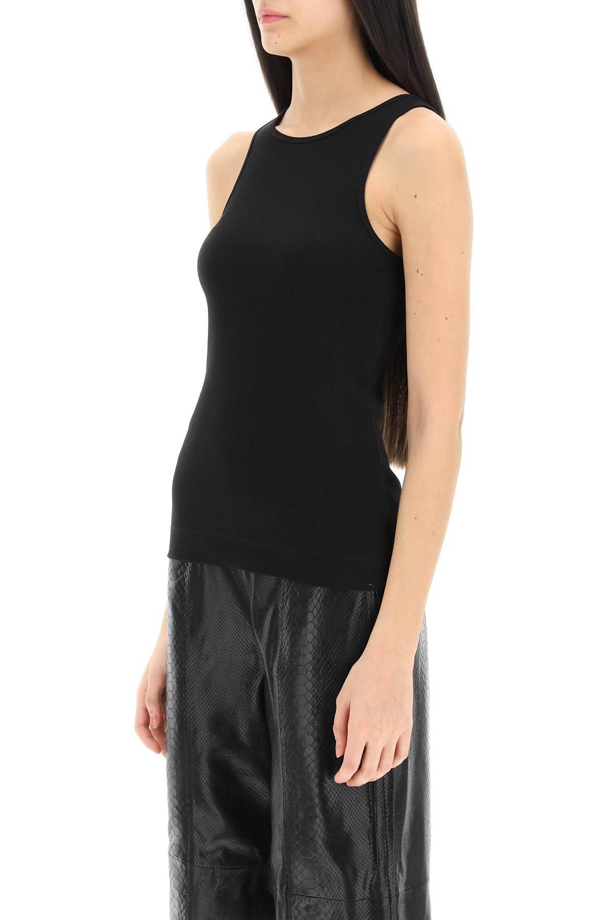 Shop By Malene Birger Ribbed Organic Cotton Tank Top In Black