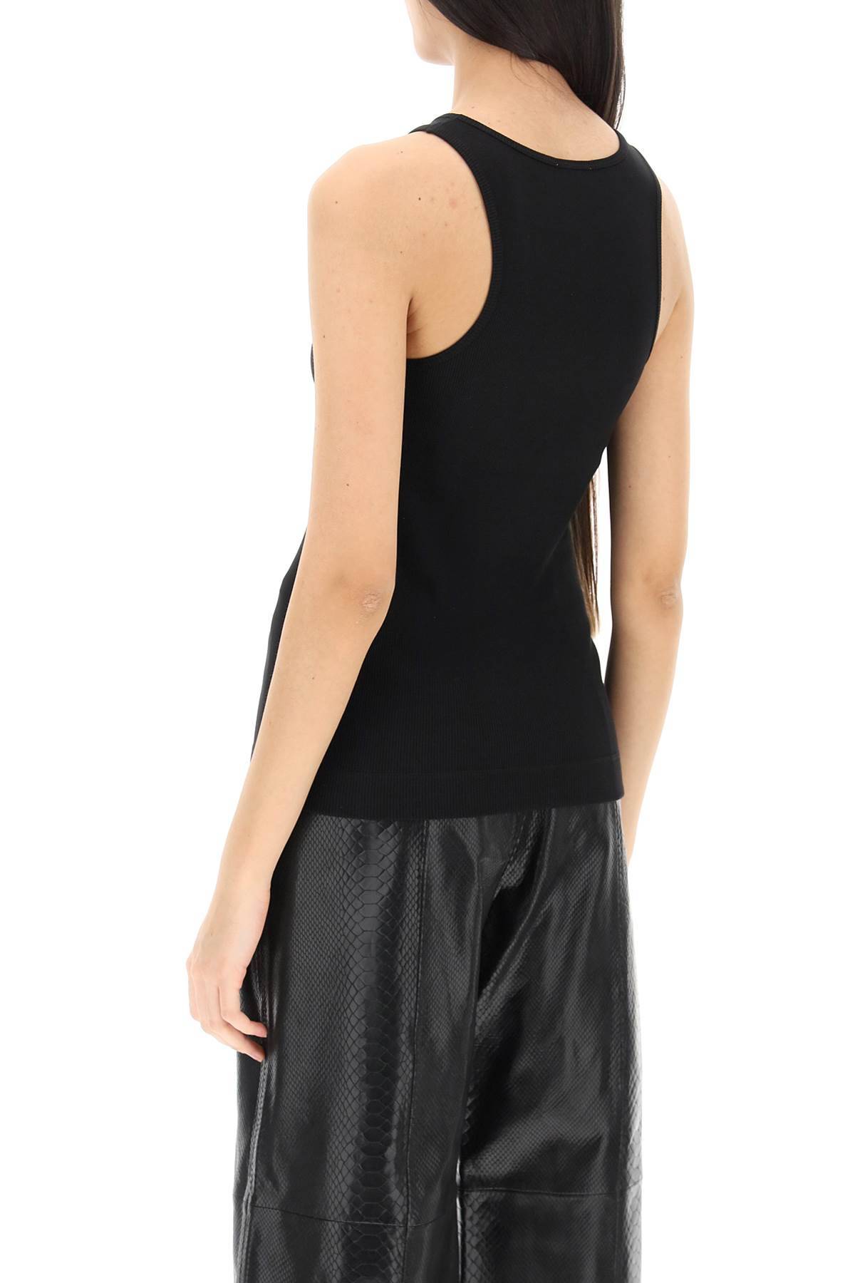 Shop By Malene Birger Ribbed Organic Cotton Tank Top In Black