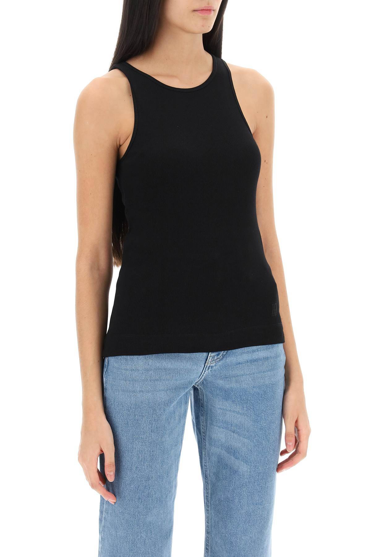Shop By Malene Birger Amani Ribbed Tank Top In Black