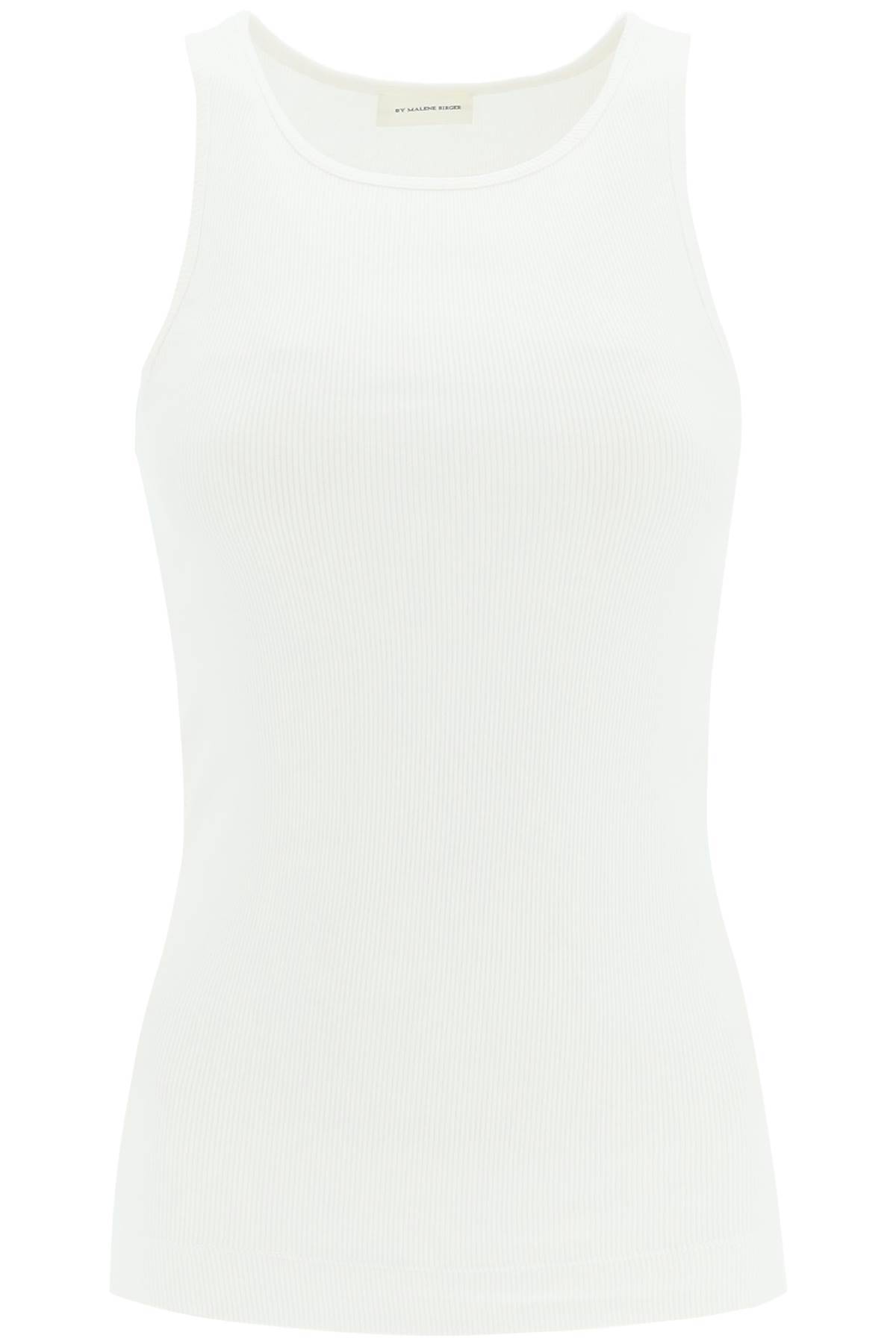 Shop By Malene Birger Ribbed Organic Cotton Tank Top In White