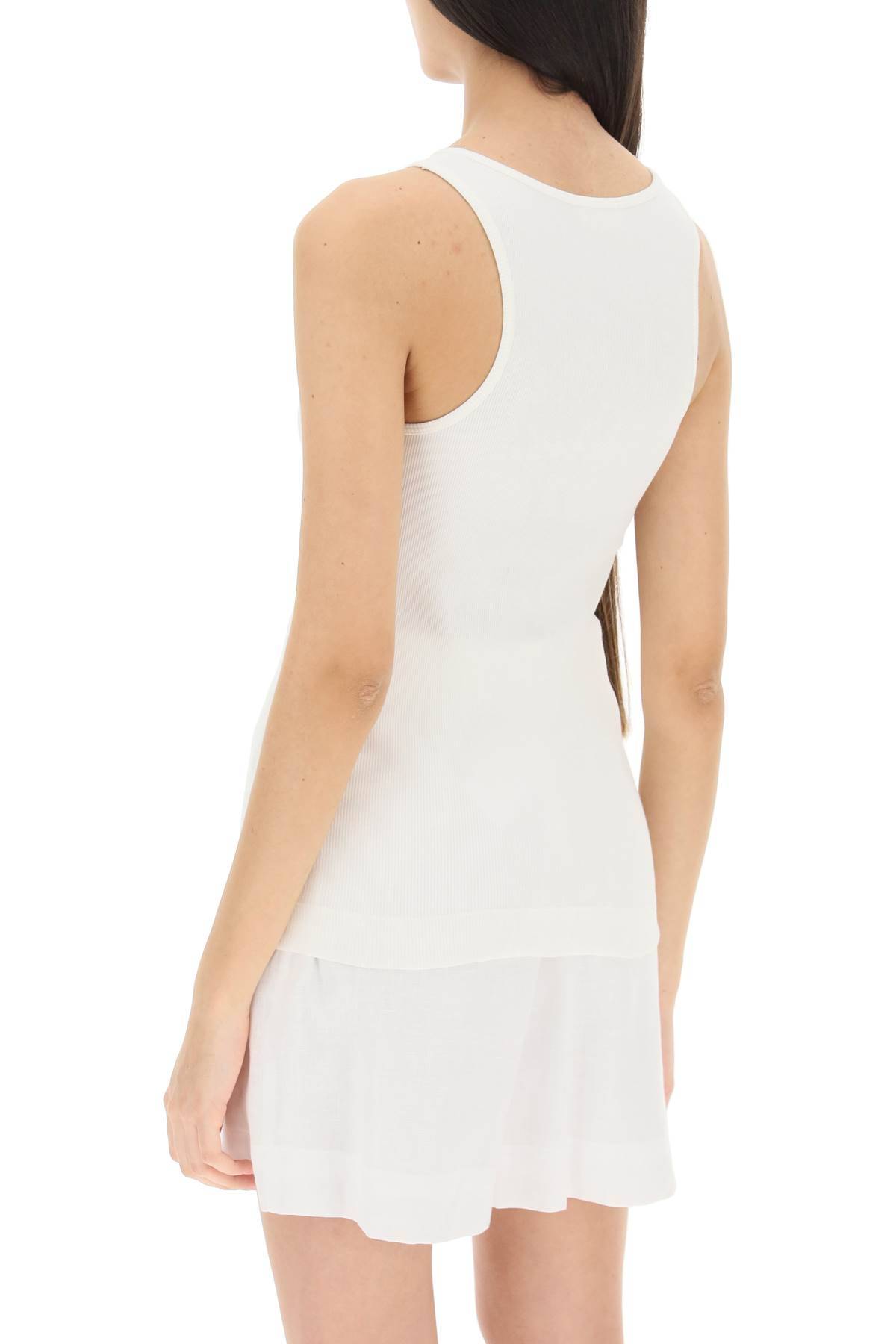 Shop By Malene Birger Ribbed Organic Cotton Tank Top In White