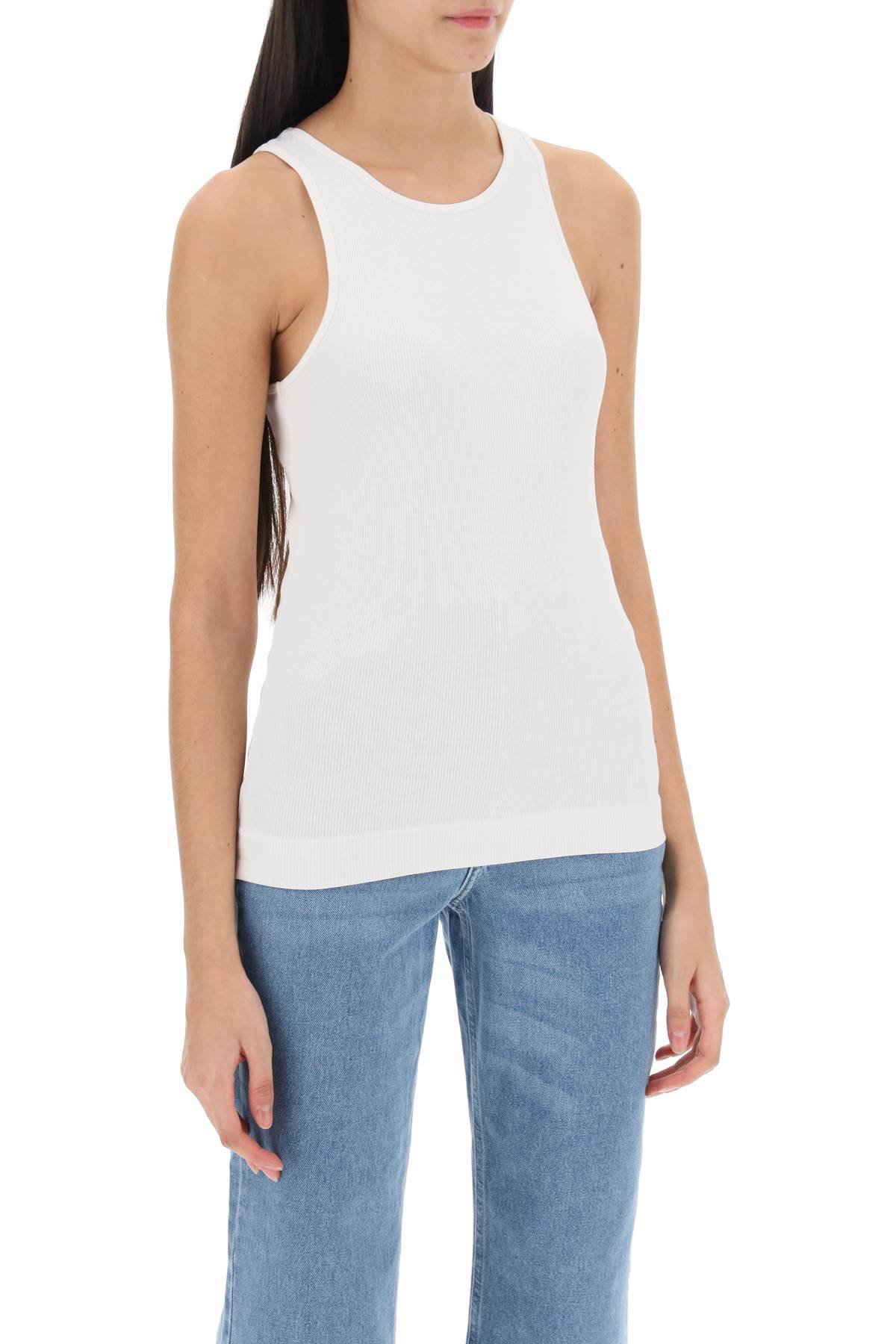 Shop By Malene Birger Amani Ribbed Tank Top In White