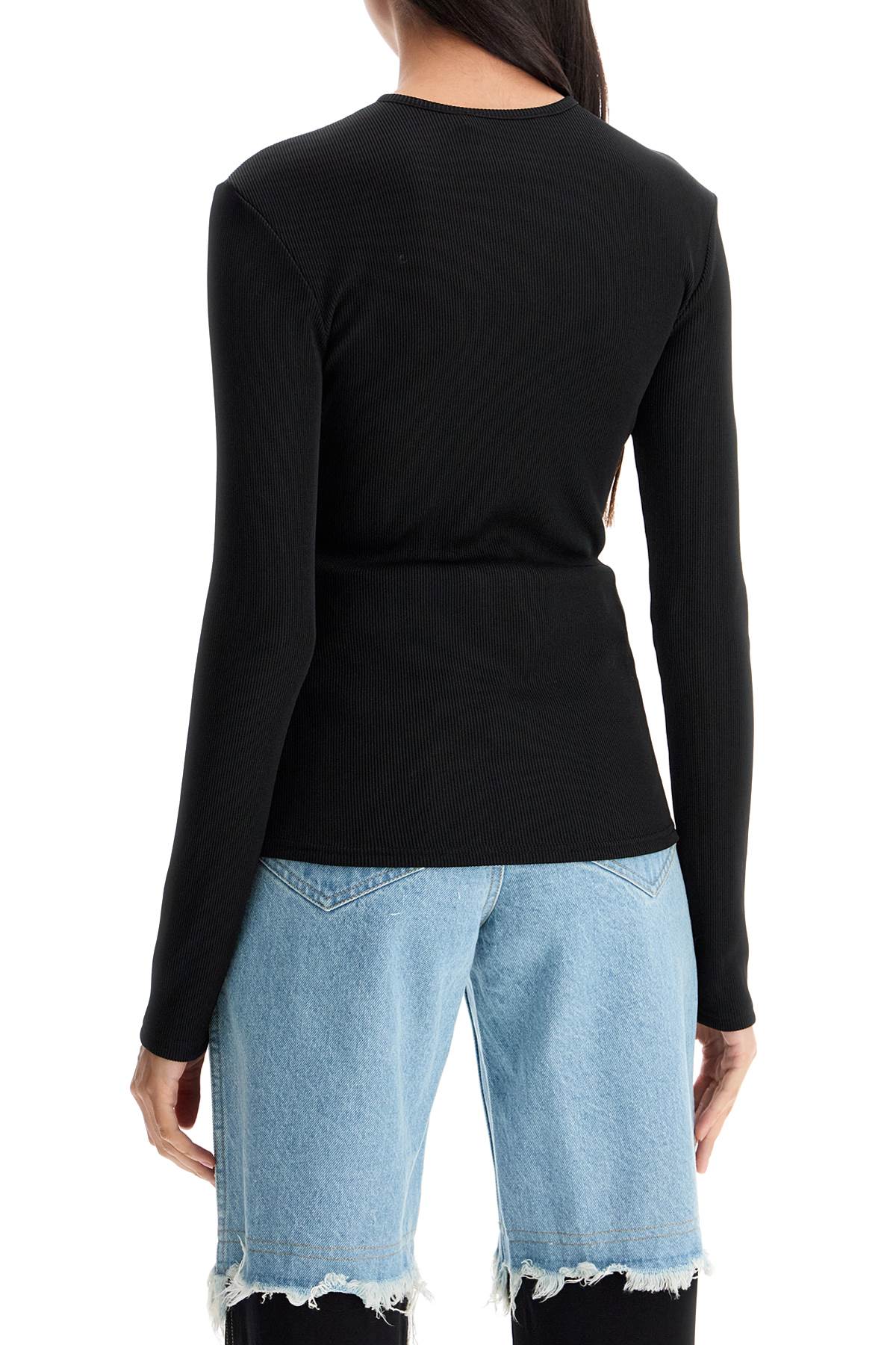 Shop Christopher Esber Long-sleeved Orbit Ruched In Black