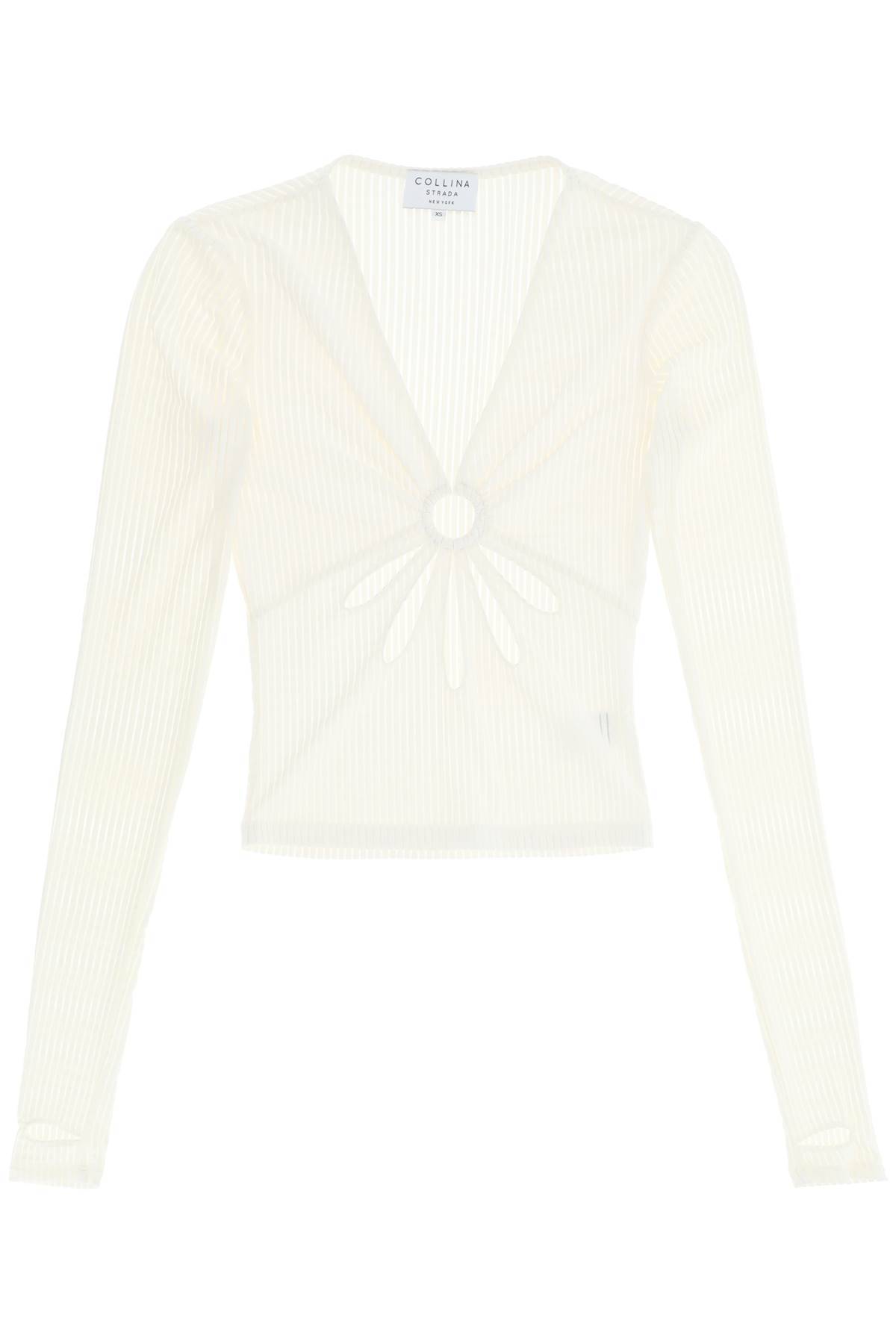 Shop Collina Strada 'flower' Top With Cut Outs In White