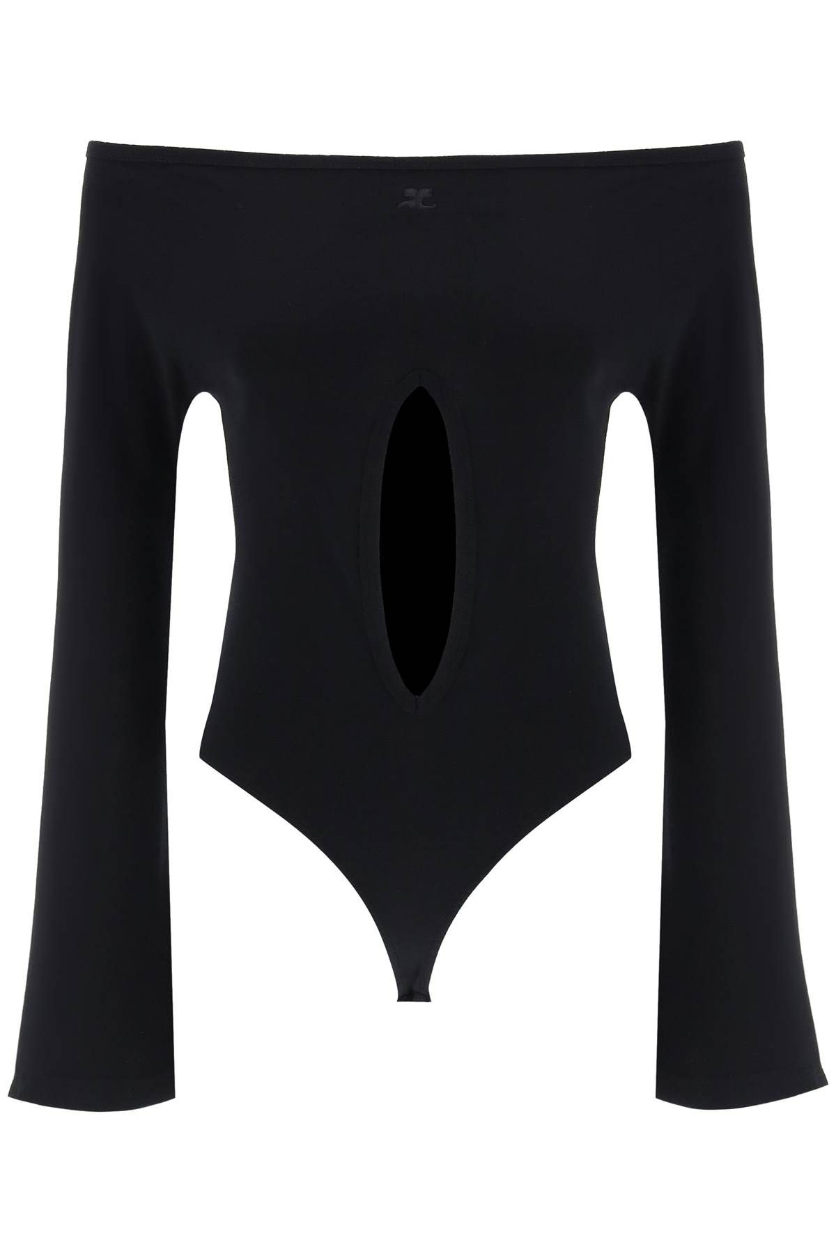Shop Courrèges "jersey Body With Cut-out In Black