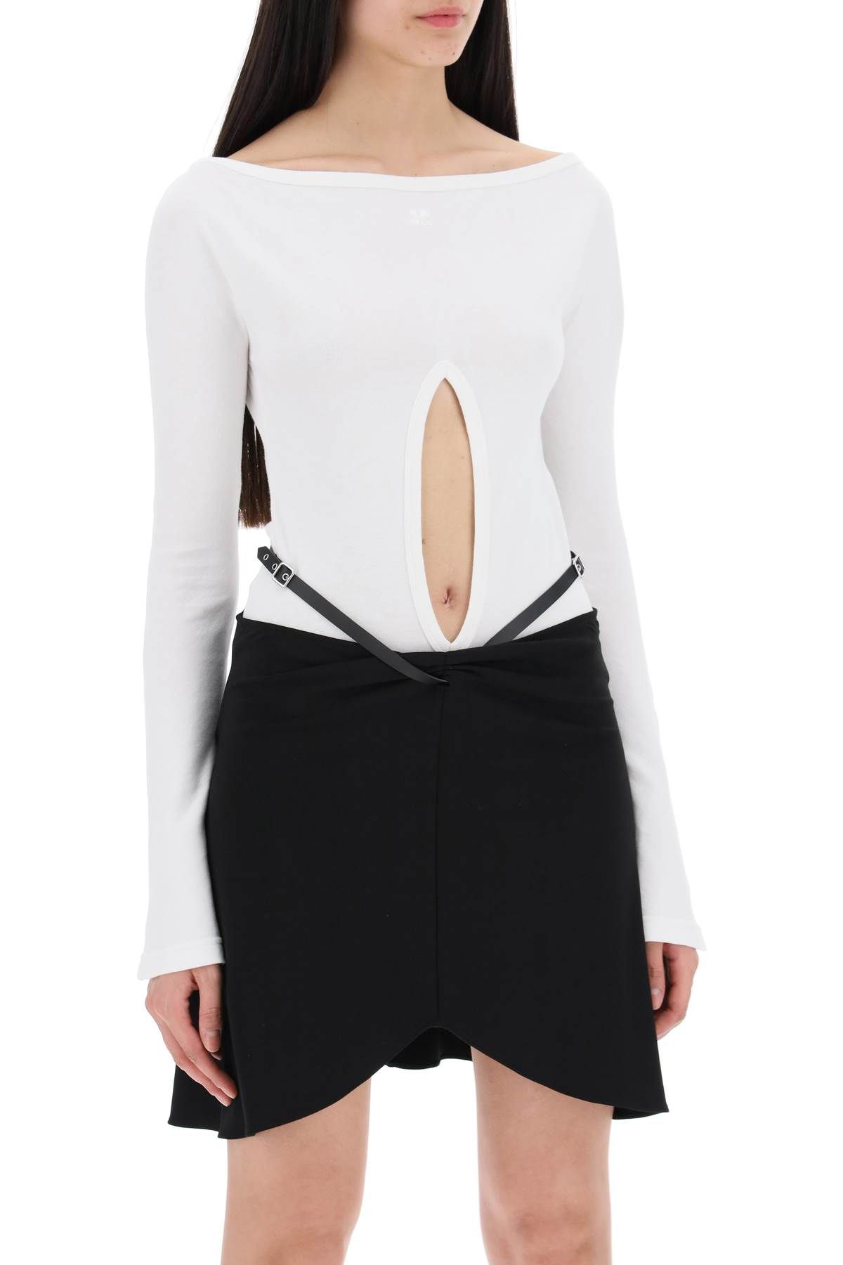 Shop Courrèges "jersey Body With Cut-out In White