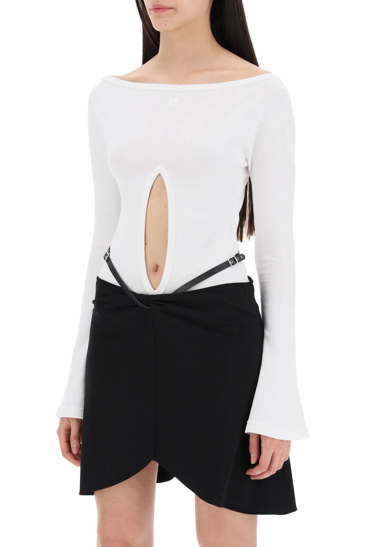 Shop Courrèges "jersey Body With Cut-out In White