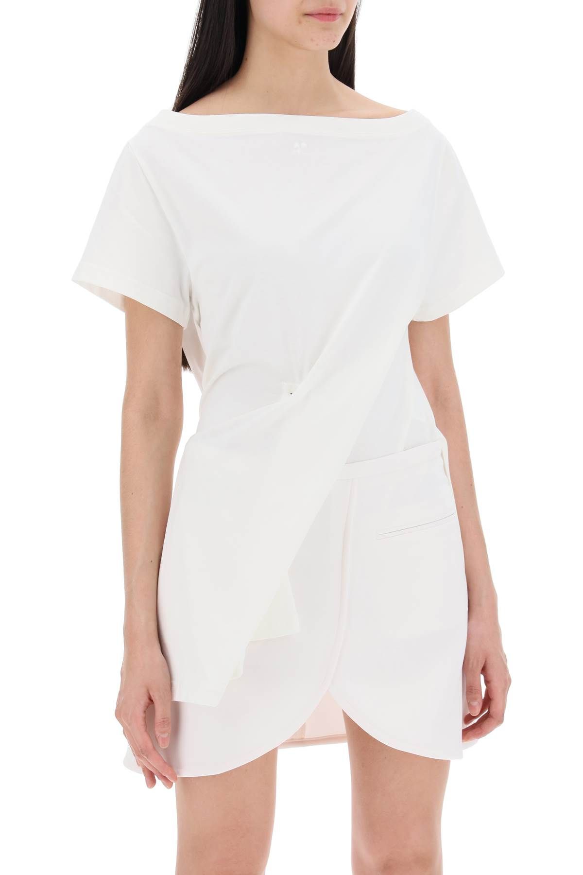 Shop Courrèges Twisted Body T-shirt In White