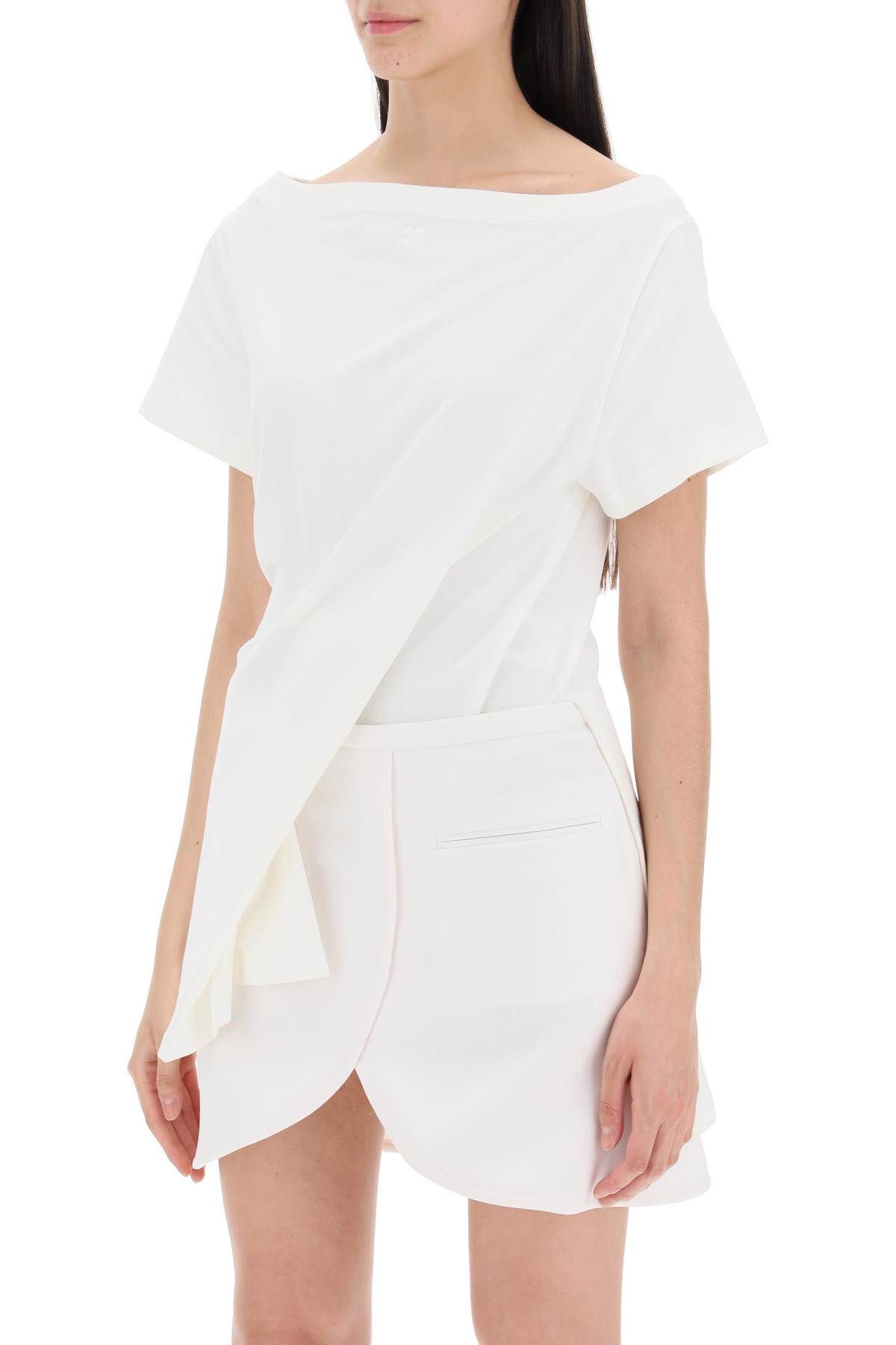Shop Courrèges Twisted Body T-shirt In White