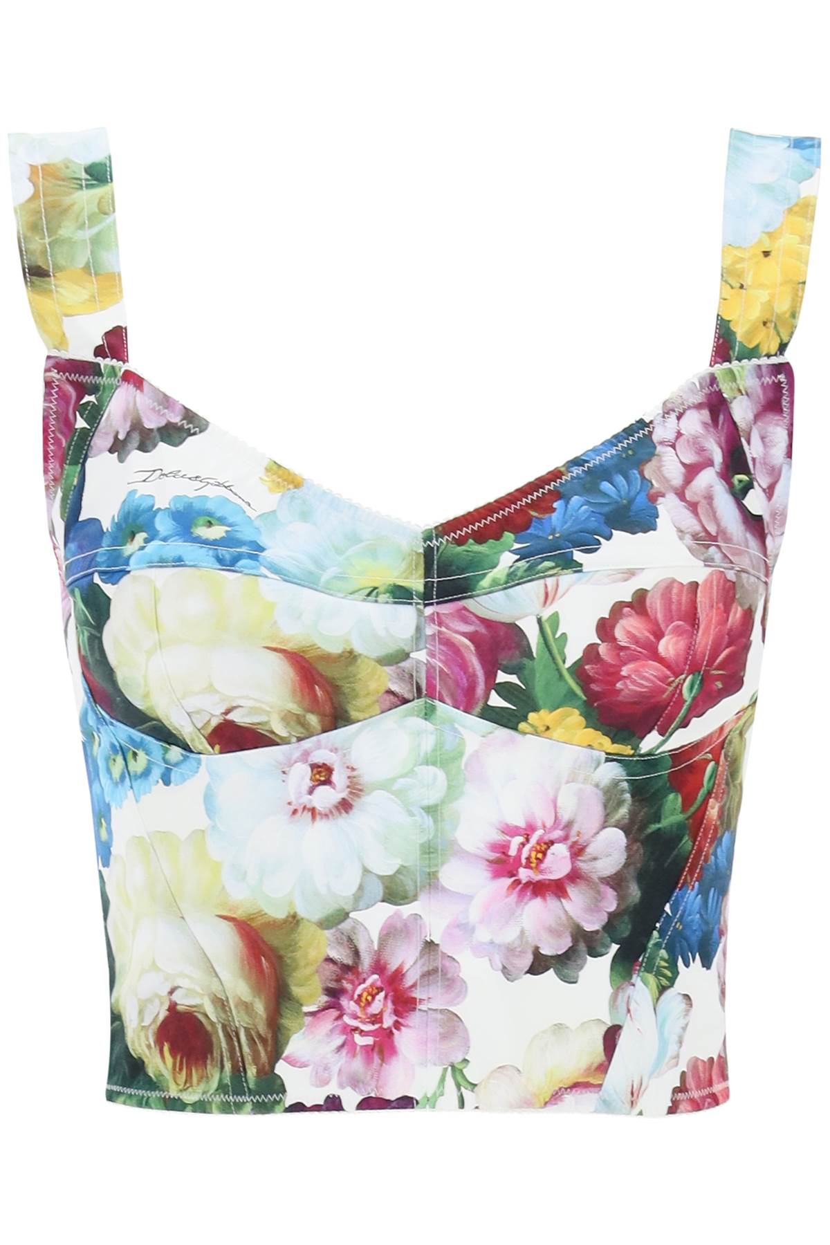 DOLCE & GABBANA NOCTURNAL FLOWER BUSTIER TOP