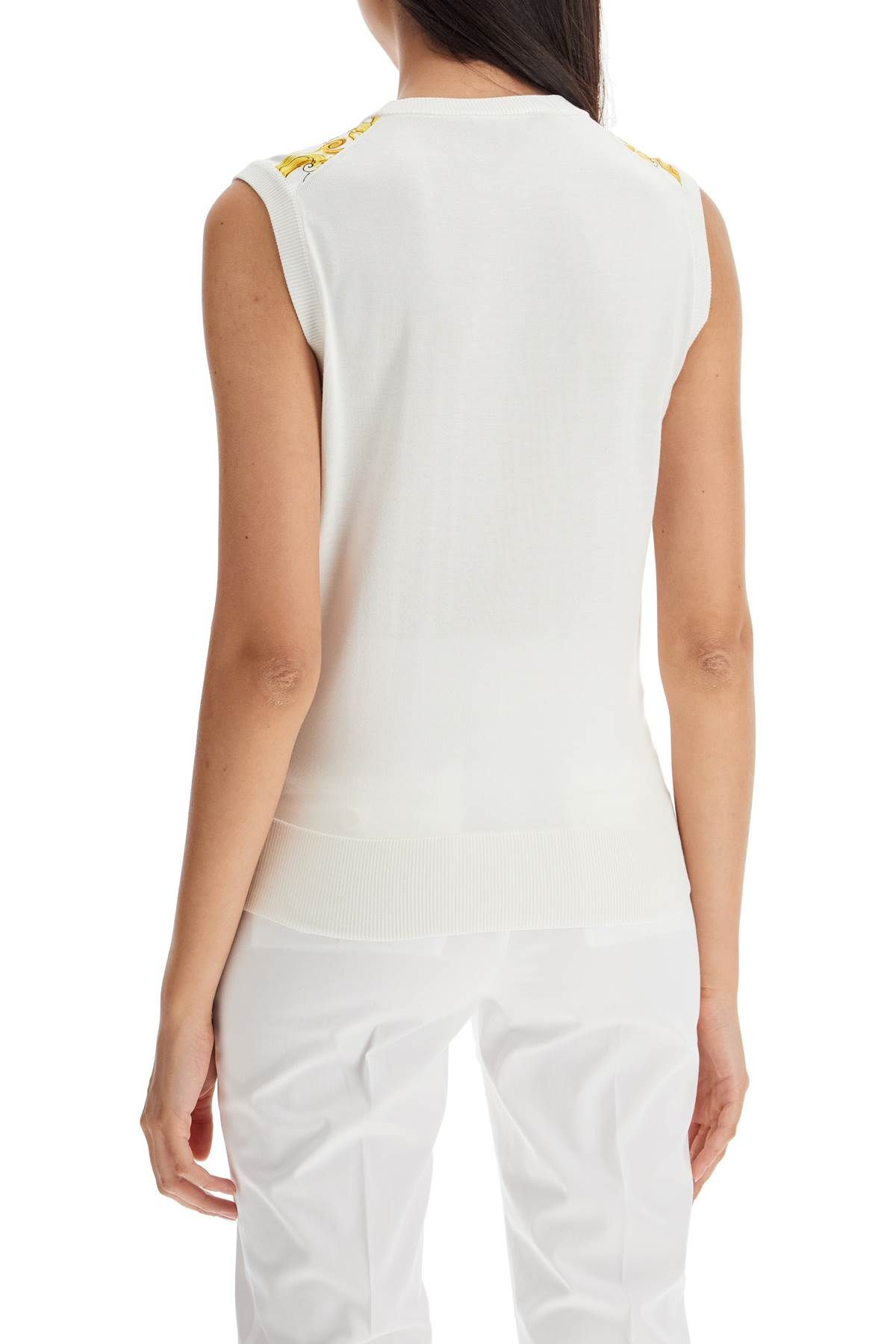 Shop Dolce & Gabbana "silk Sleeveless Top With Mai In White