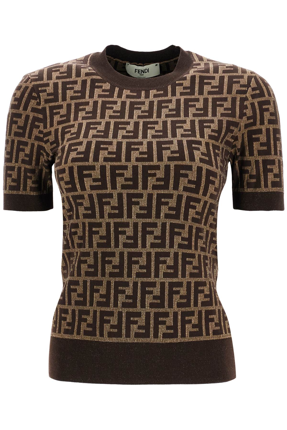 FENDI SHORT-SLEEVED KNIT TOP WITH FF