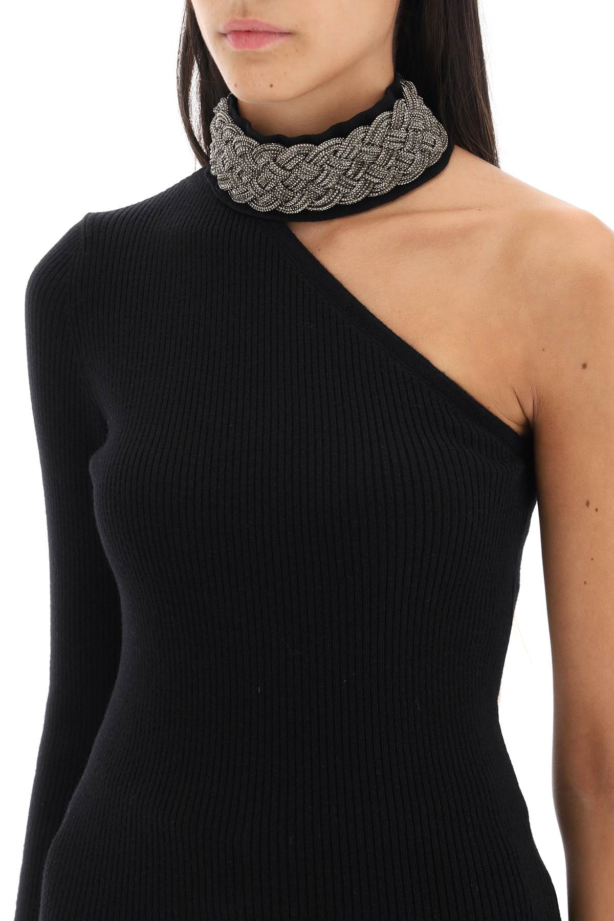 Shop Giuseppe Di Morabito One-shoulder Top With Collar In Black