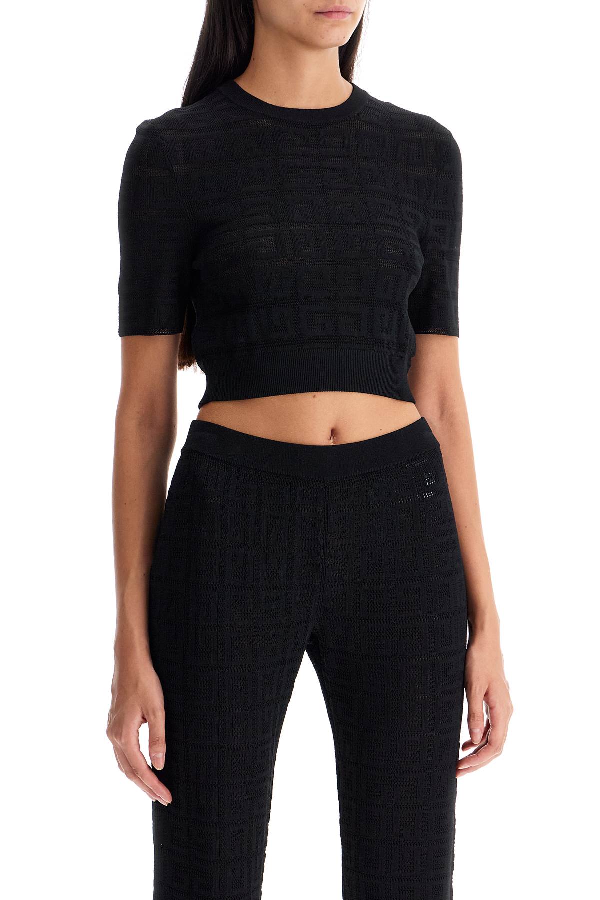 Shop Givenchy 4g Knit Crop Top In In Black