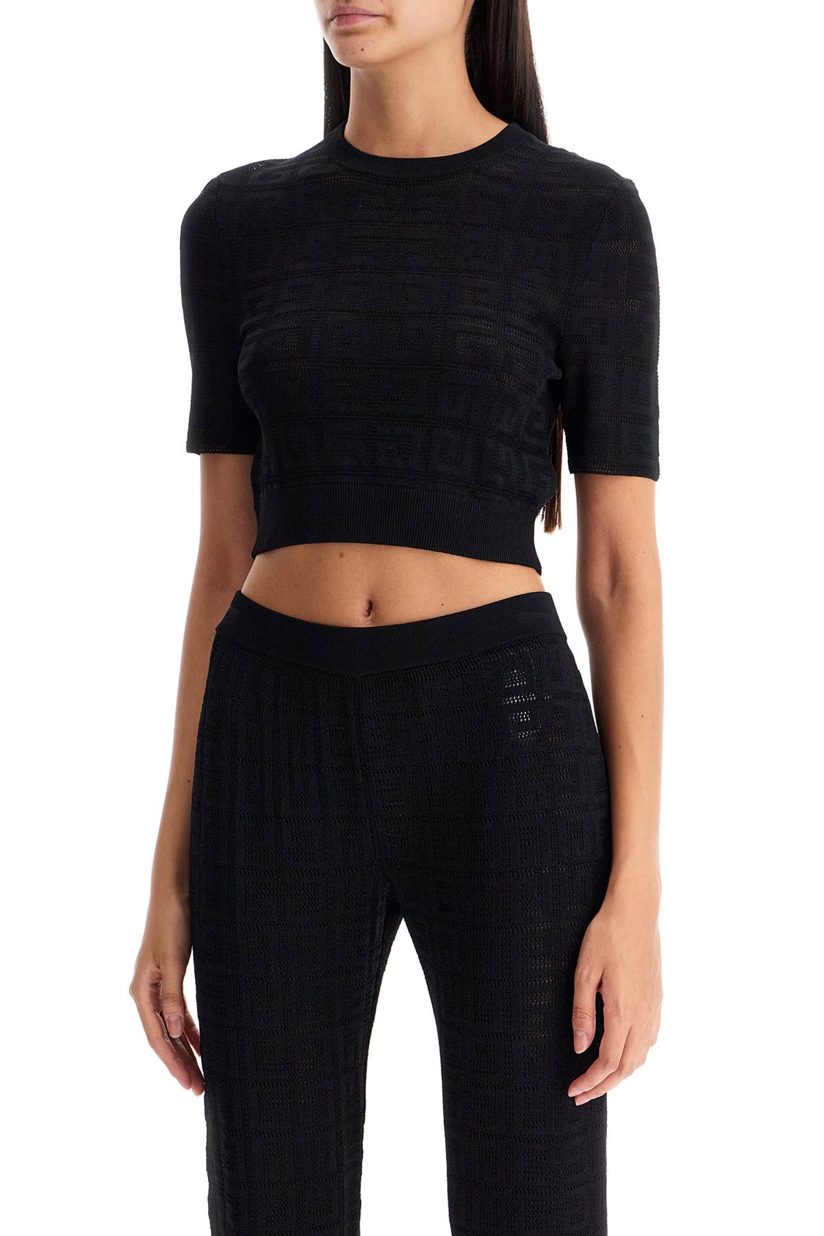 Shop Givenchy 4g Knit Crop Top In In Black