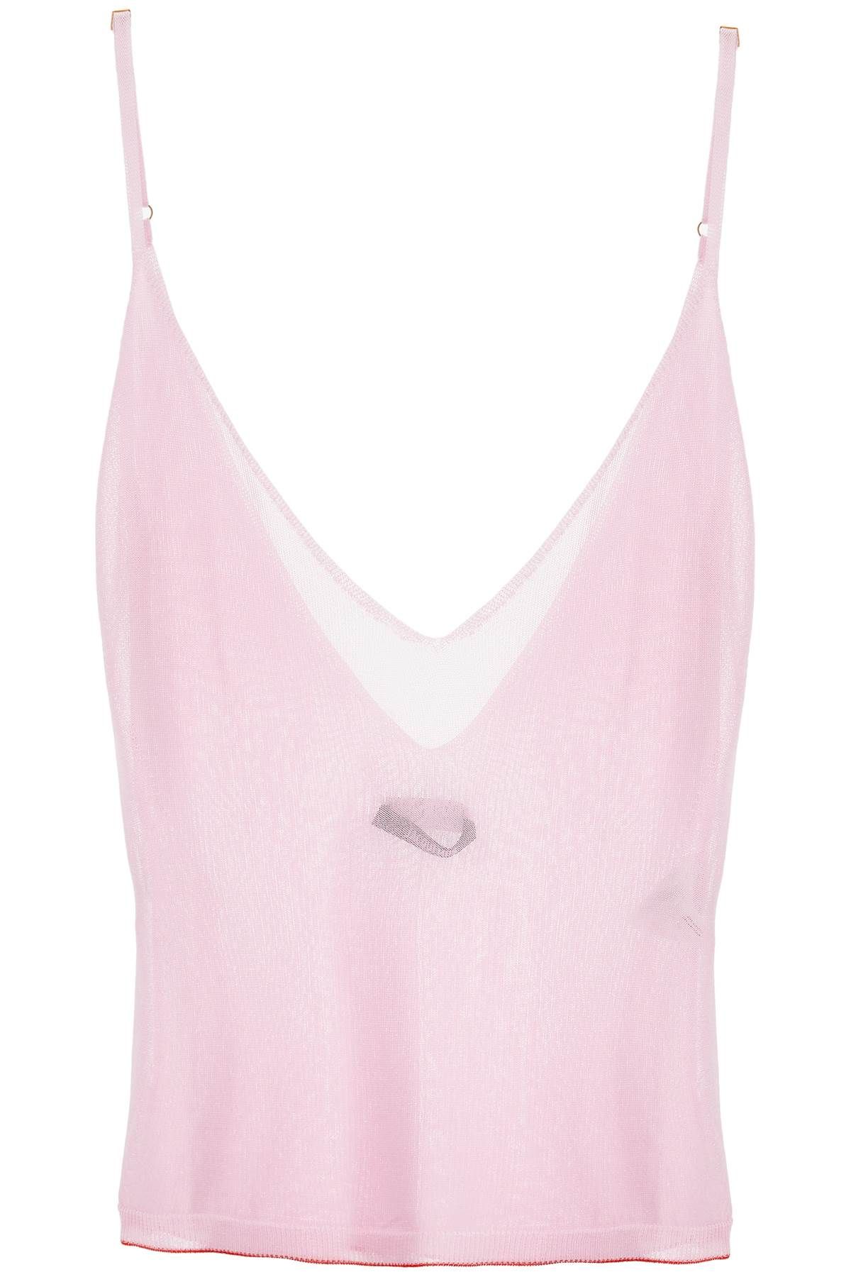 Shop Jacquemus Top 'the Shoulder Knit In Pink