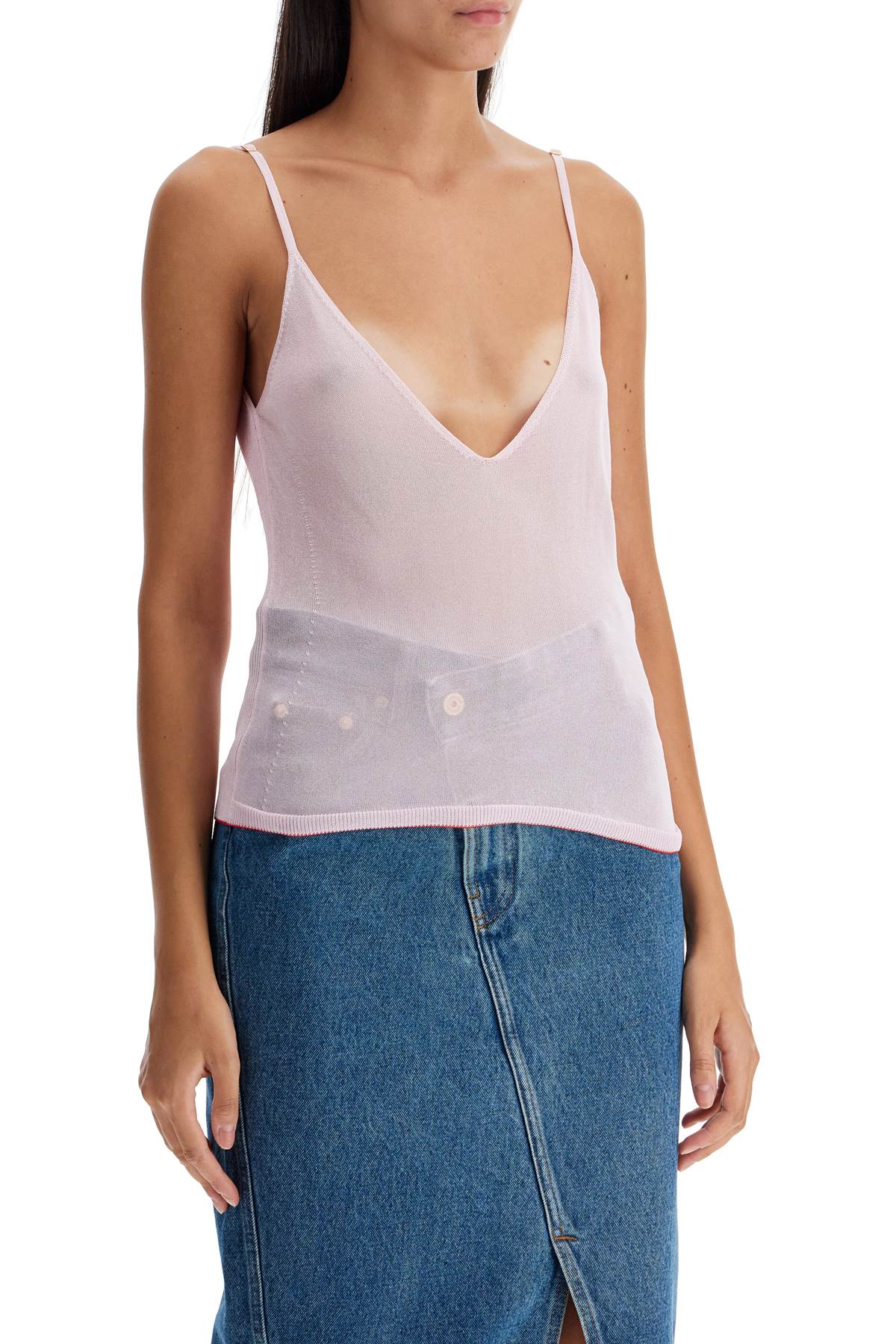 Shop Jacquemus Top 'the Shoulder Knit In Pink