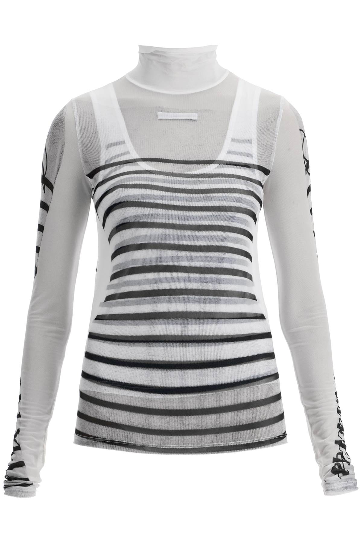 Shop Jean Paul Gaultier Layered Top With Marinière In White