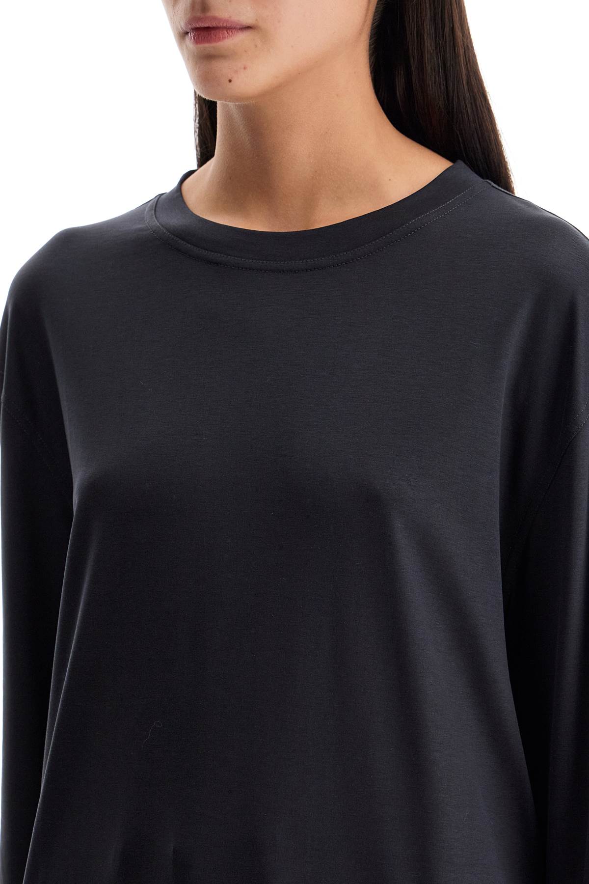 Shop Lemaire Long-sleeved Silk T-shirt For In Grey