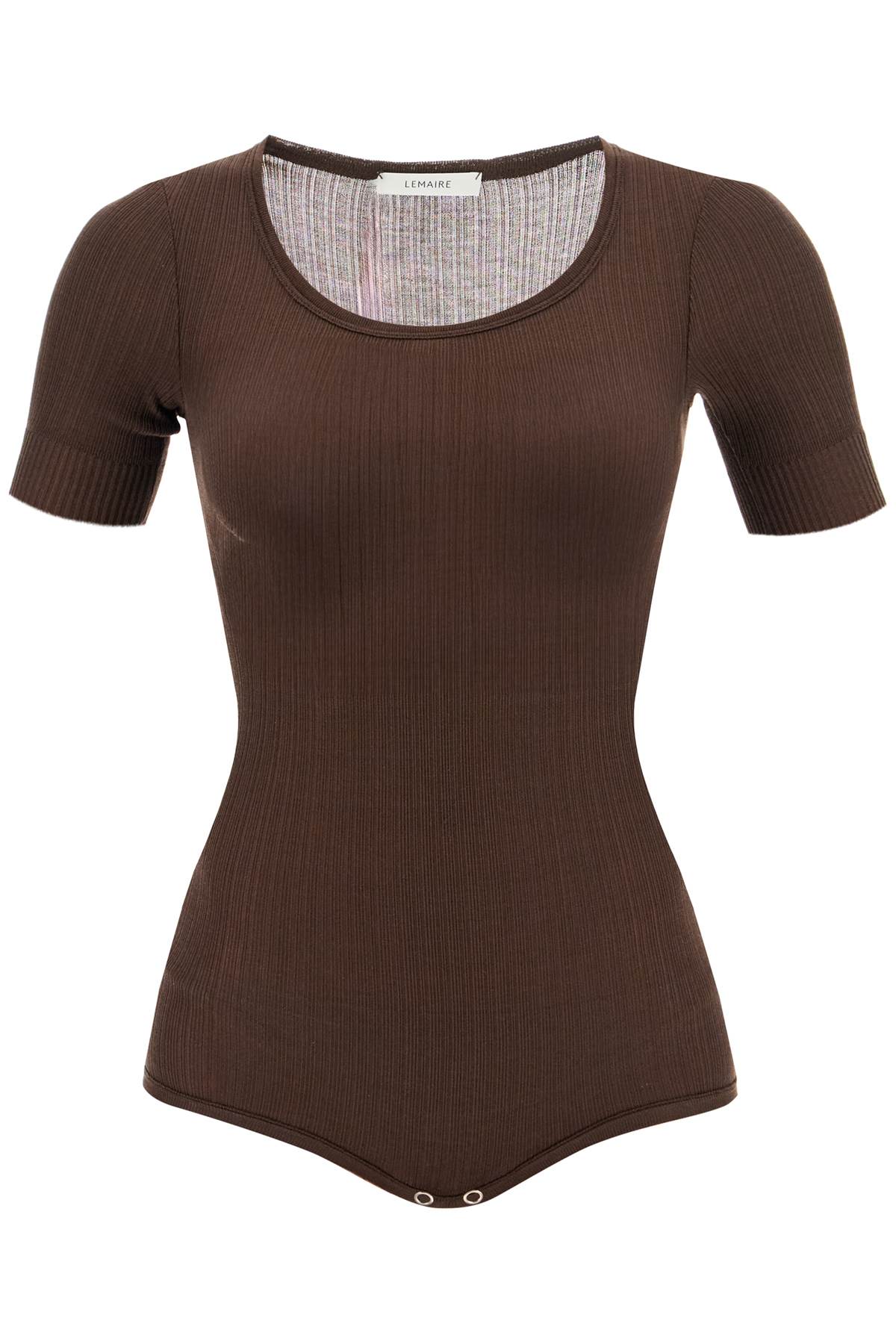 Shop Lemaire Short-sleeved Lightweight Knit Body For Men In Brown