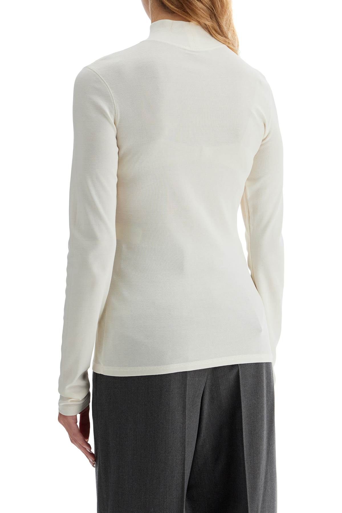 Shop Lemaire Lightweight Jersey Top With Turtle Neck In White