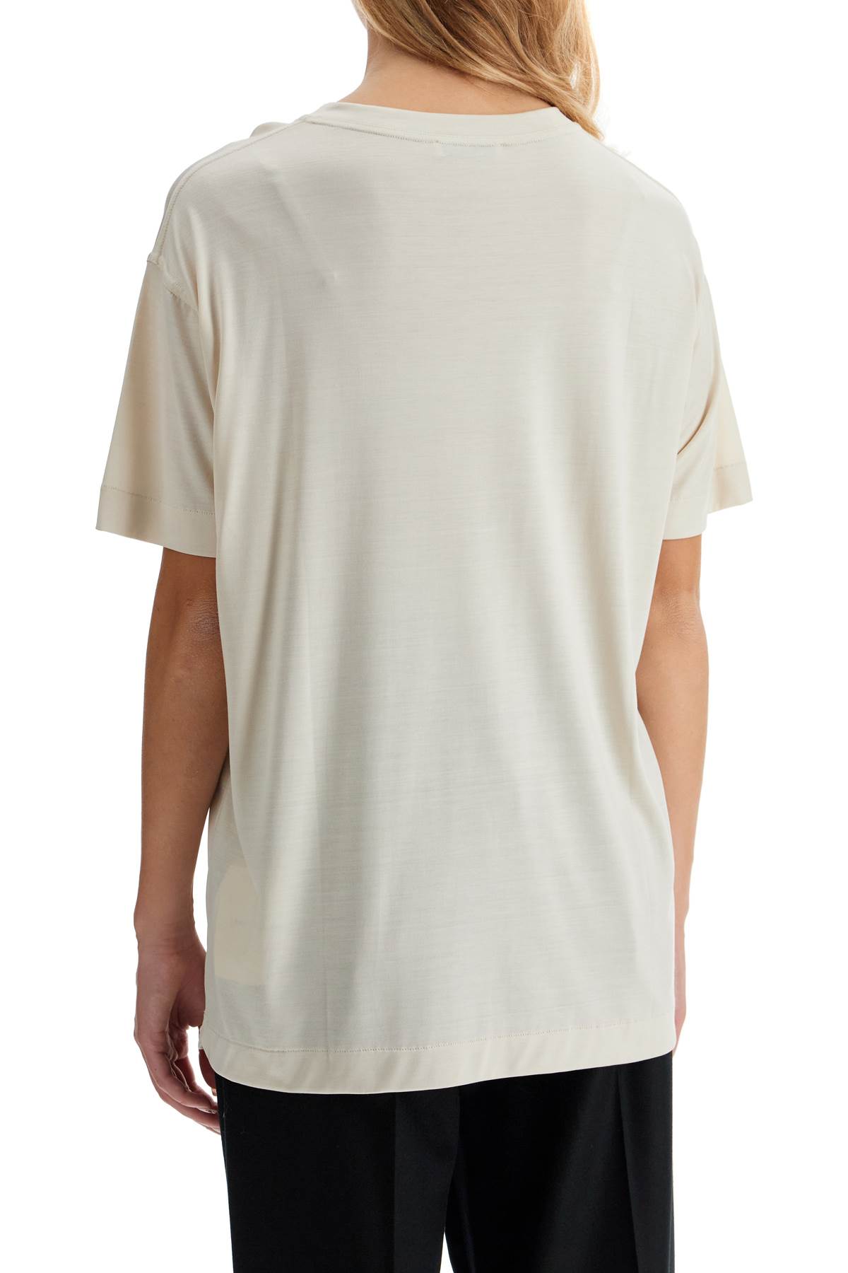 Shop Lemaire Silk Crewneck T-shirt In Neutro