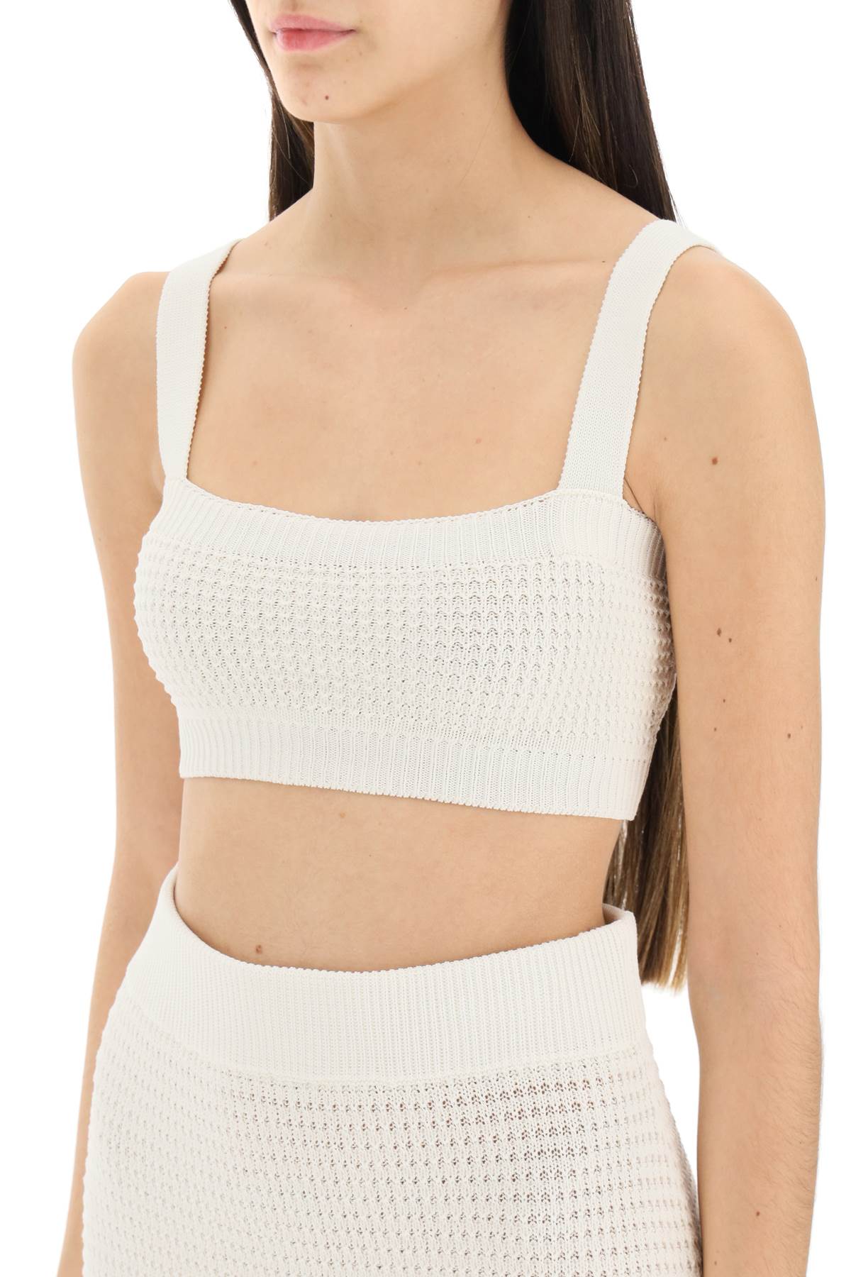 Shop Loulou Studio 'senna' Knitted Bandeau Top In White