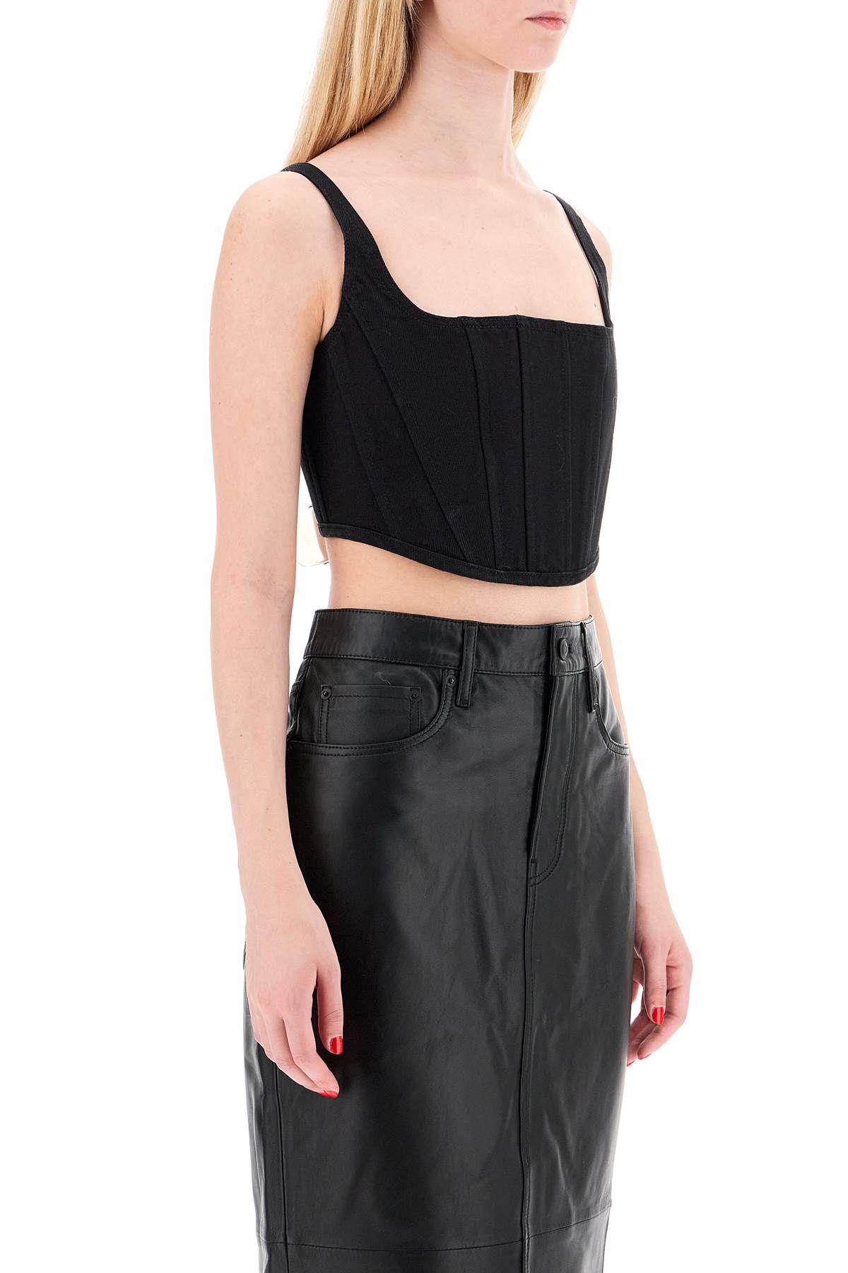 Shop Marc Jacobs Denim Bustier Top For In Black