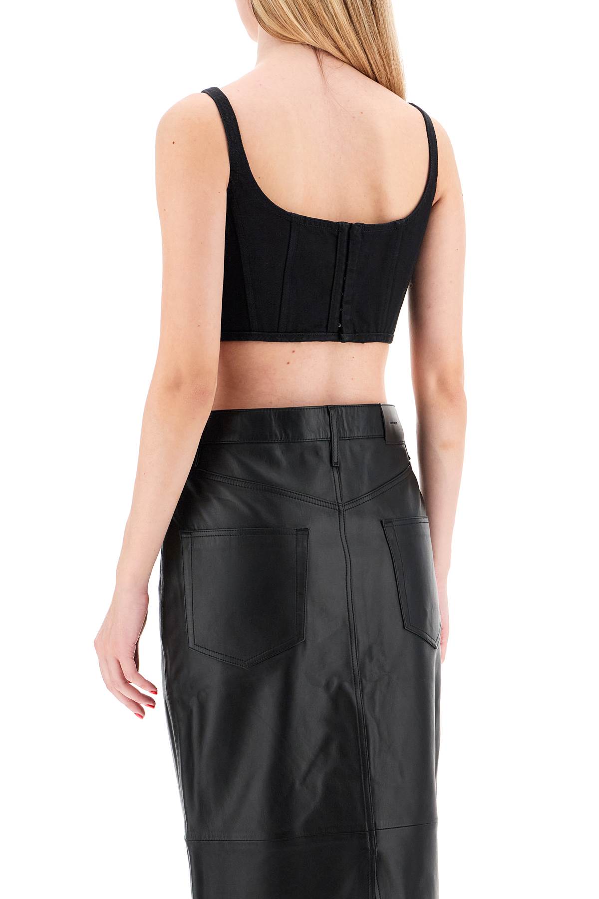 Shop Marc Jacobs Denim Bustier Top For In Black