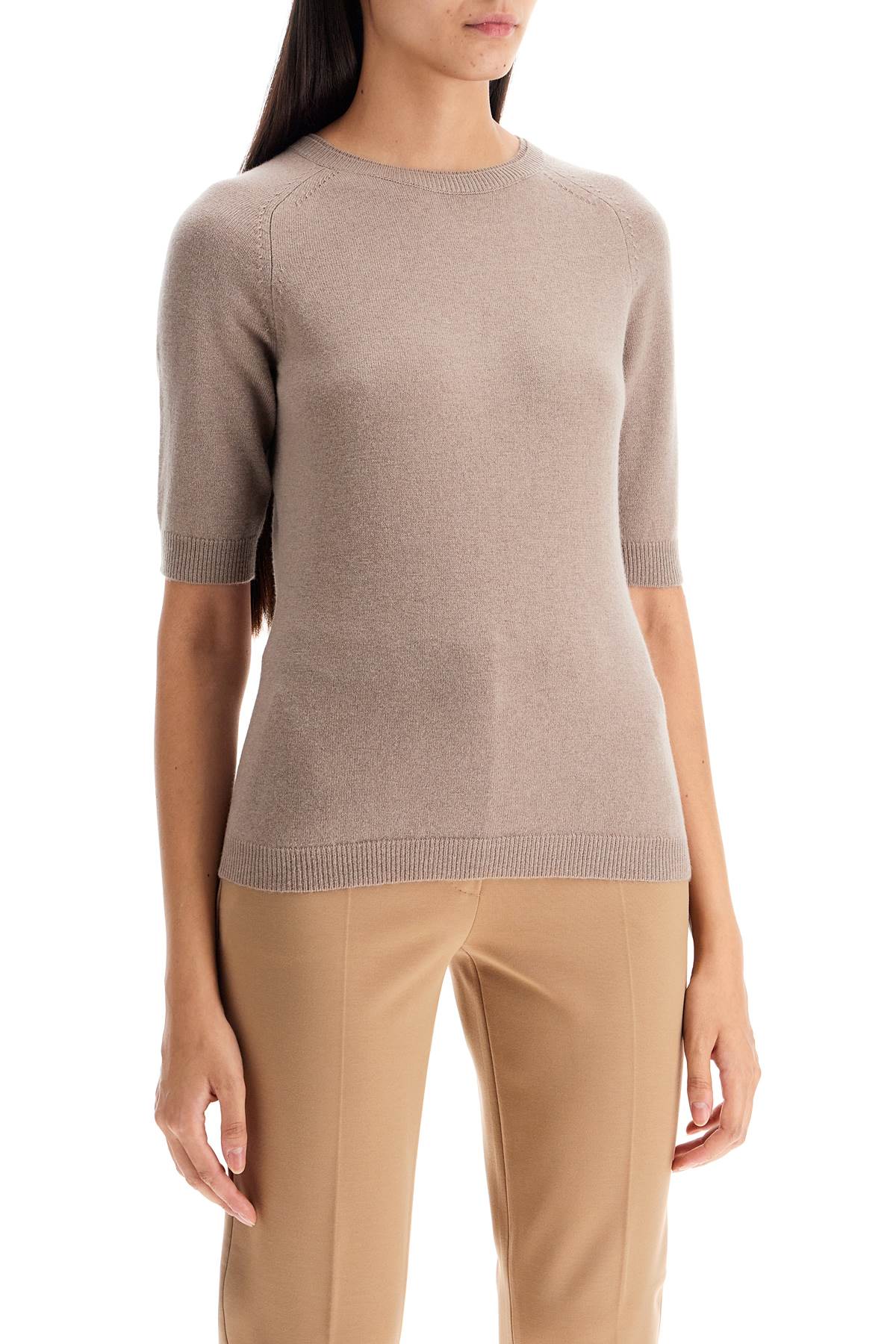 Shop Max Mara 'wool And Cashmere Knit Top 'c In Neutro